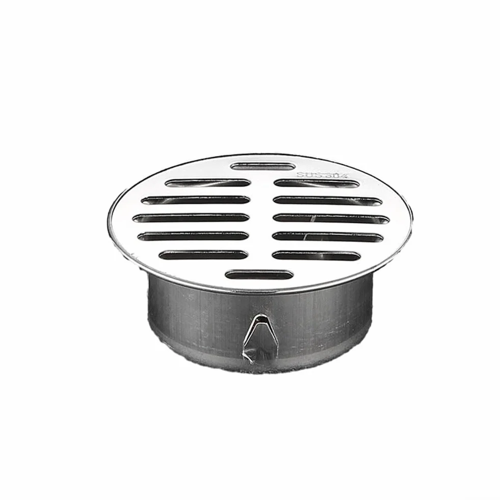 HpLive Desagüe de suelo redondo de acero inoxidable 83 mm antibloqueo gran desplazamiento para exterior