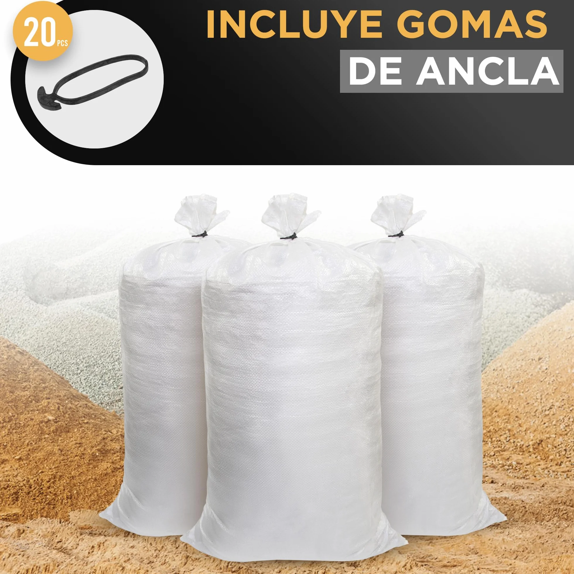 Sacos para Escombros de Obra Pack 20 - 40x60 cm - Capacidad 20 kg - Rafia