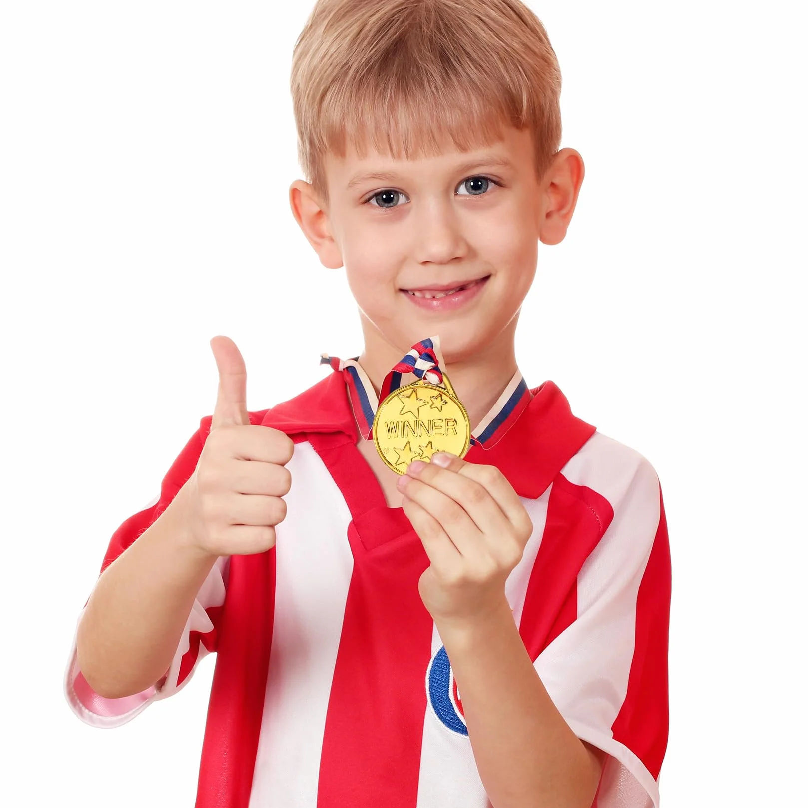 Medallas Niños Oro Plástico Dorado Premios Ganador Cumpleaños Fiesta Deporte 30 Piezas