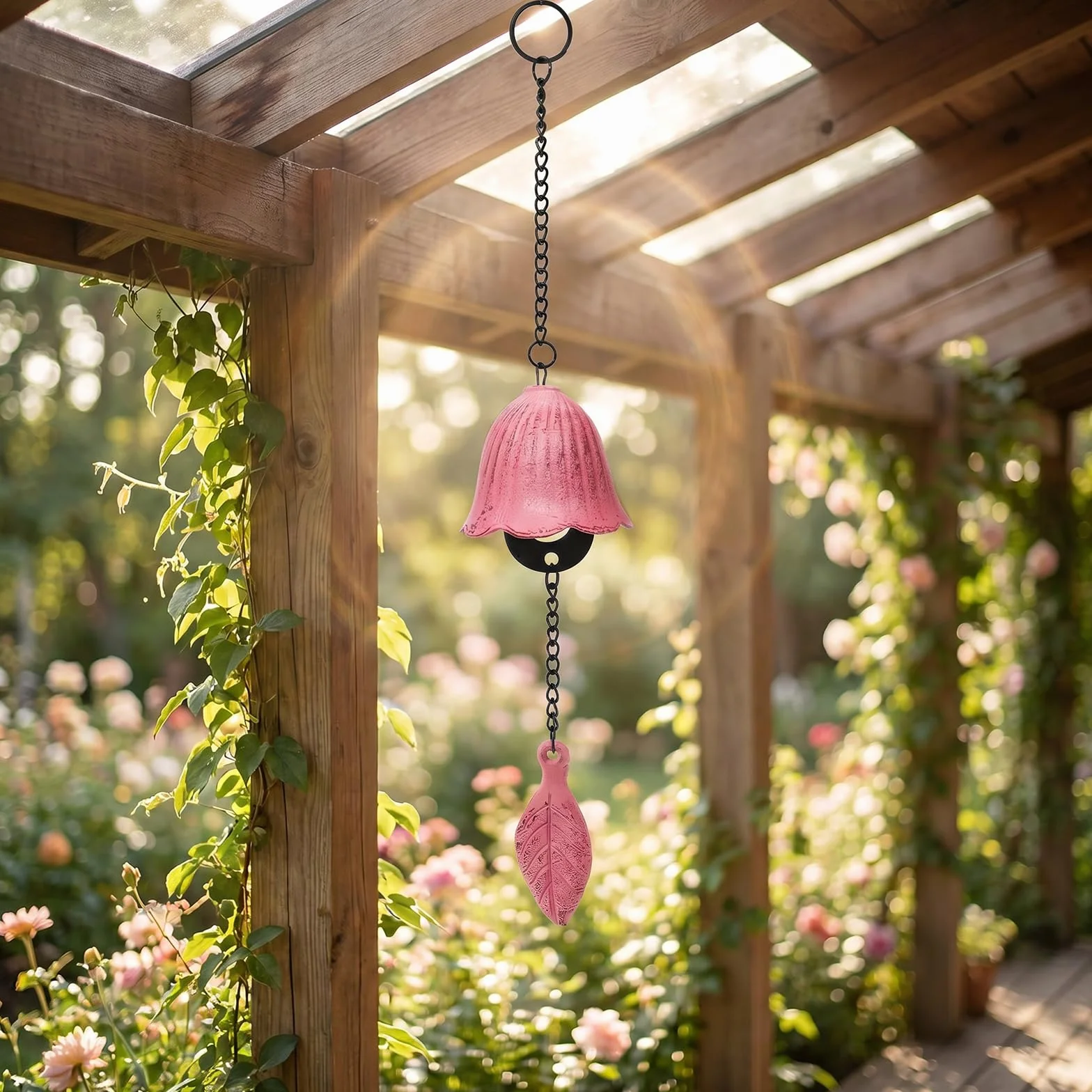 Japonesas Carillón de Viento de Hojas, Campanas de Viento de Hierro Fundido, Colgante para Exterior, Decoración de Bendiciones