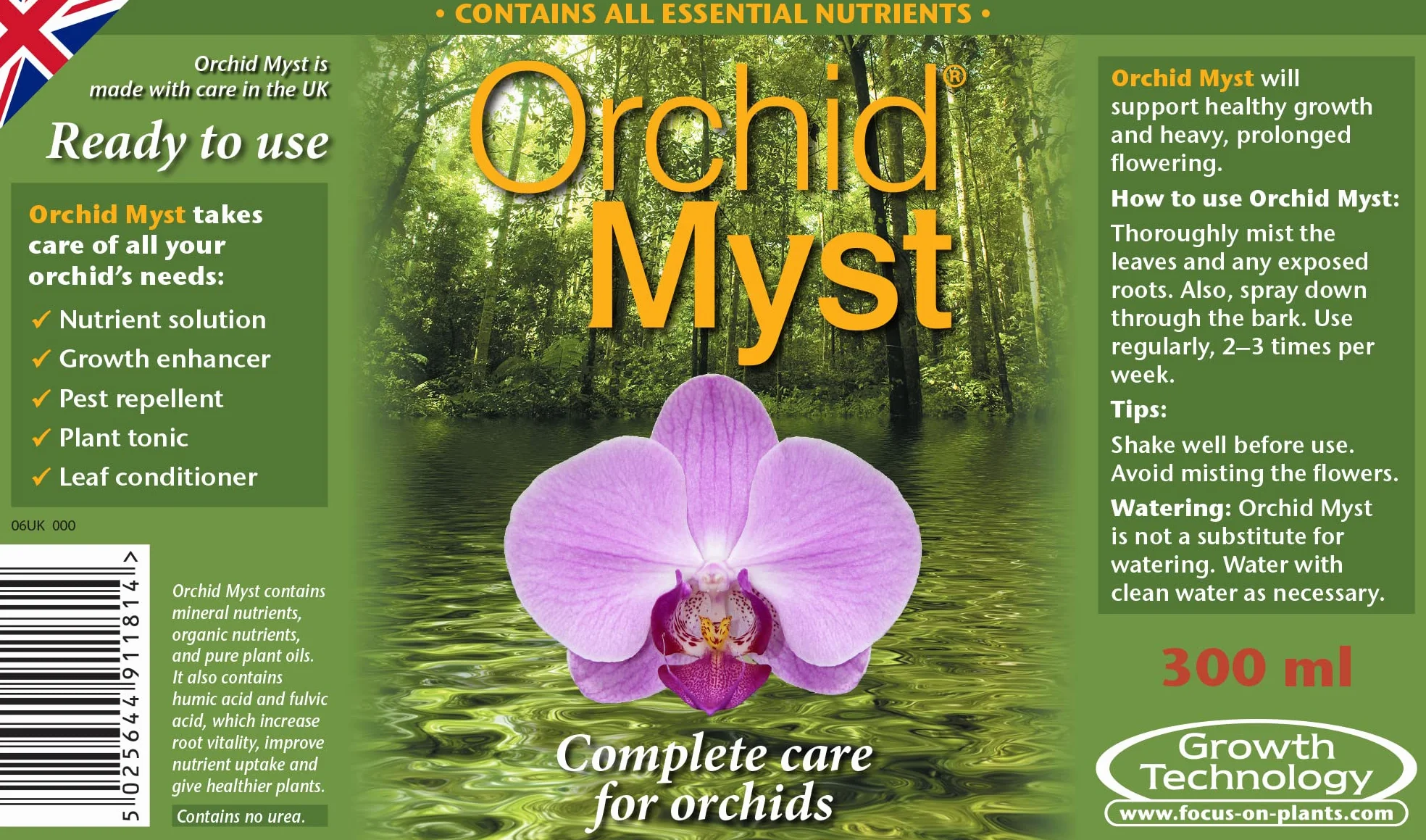 Myst Spray para Plantas Nutrientes Completos Control de Plagas