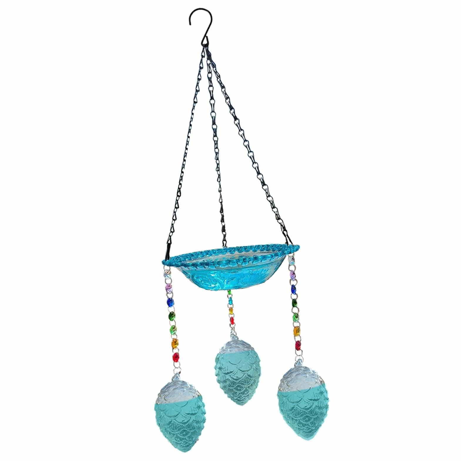 Bebedero para pájaros de para exteriores, bebedero colgante de para pájaros. Elegante comedero para pájaros. Comedero para pájaros estable con gancho en forma de S, atrae a diferentes