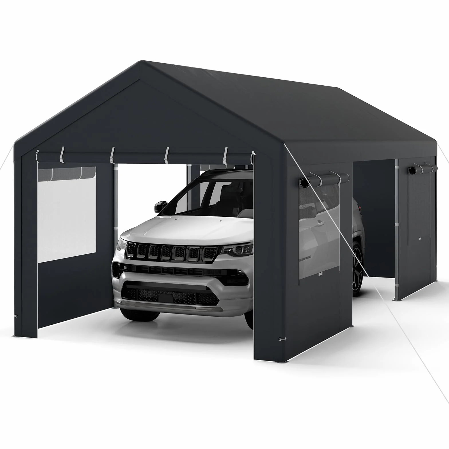 COSTWAY Garaje Exterior para Coche 586x305x280 cm Lona PE Resistente al Agua