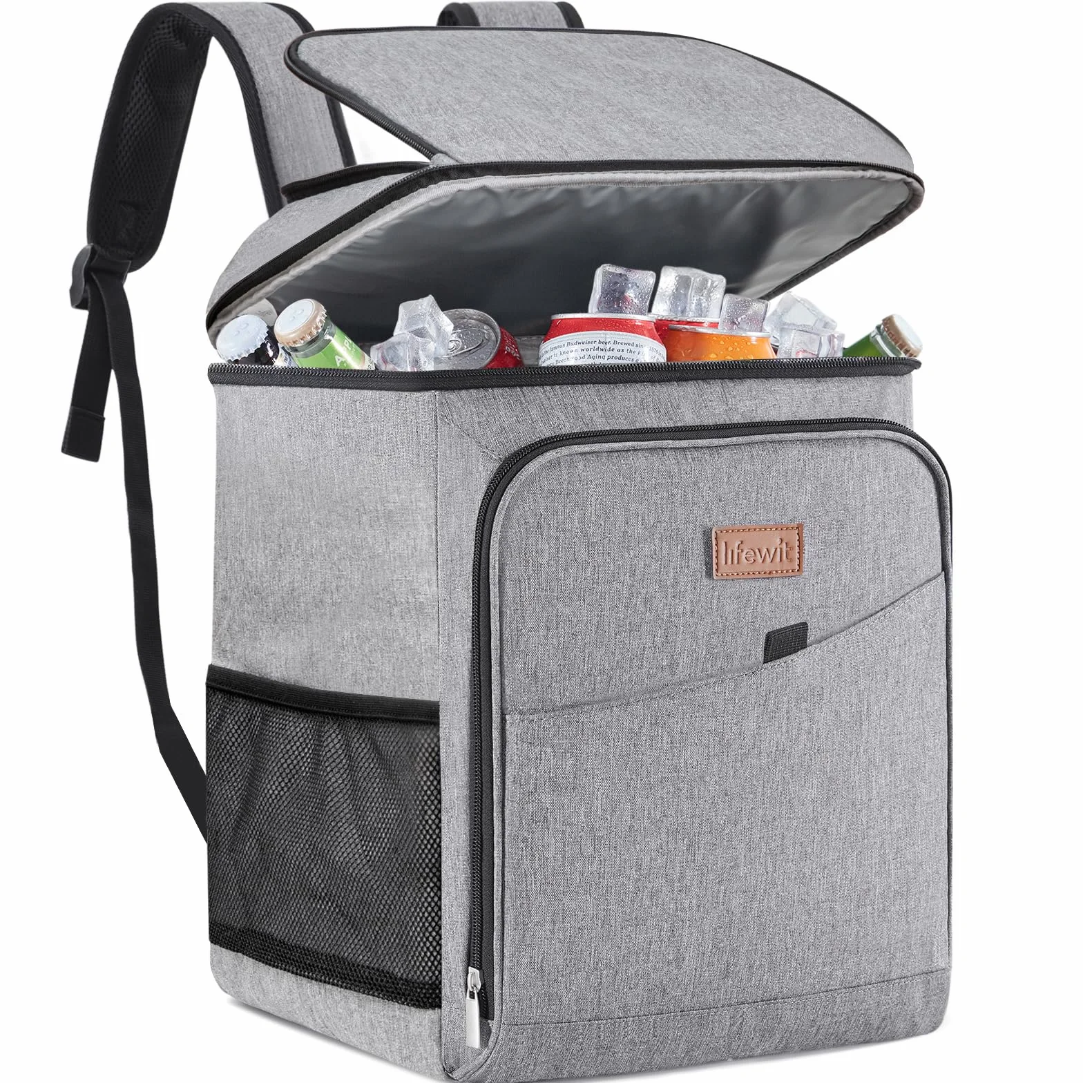 Lifewit Mochila Nevera Isotérmica 26L Gris Portátil para Playa Camping Viaje