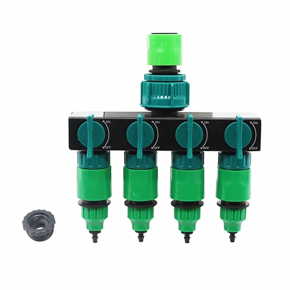 Adaptador de Conector de Manguera Riego de Jardín Grifo de 4 Vías Dispensador de Manguera Riego por Goteo de Jardín 4/7 U 8/11 Conector de Manguera Conector de Tubería Kit de Riego 1 Juego/con Cctor R