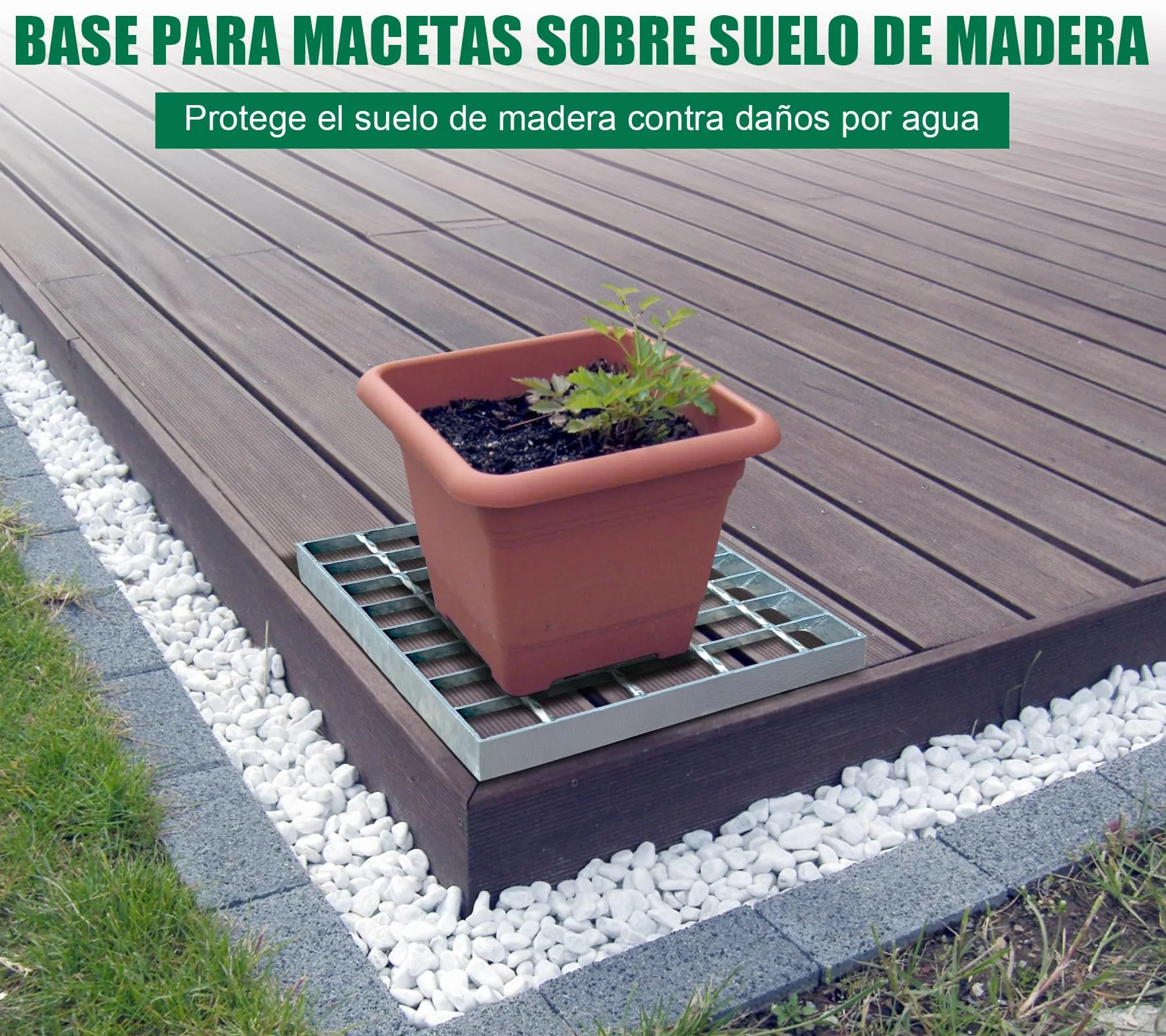 Rejilla de desagüe galvanizado 226 x 226 x 30 mm para piscina MW 25/45 mm cuadrada