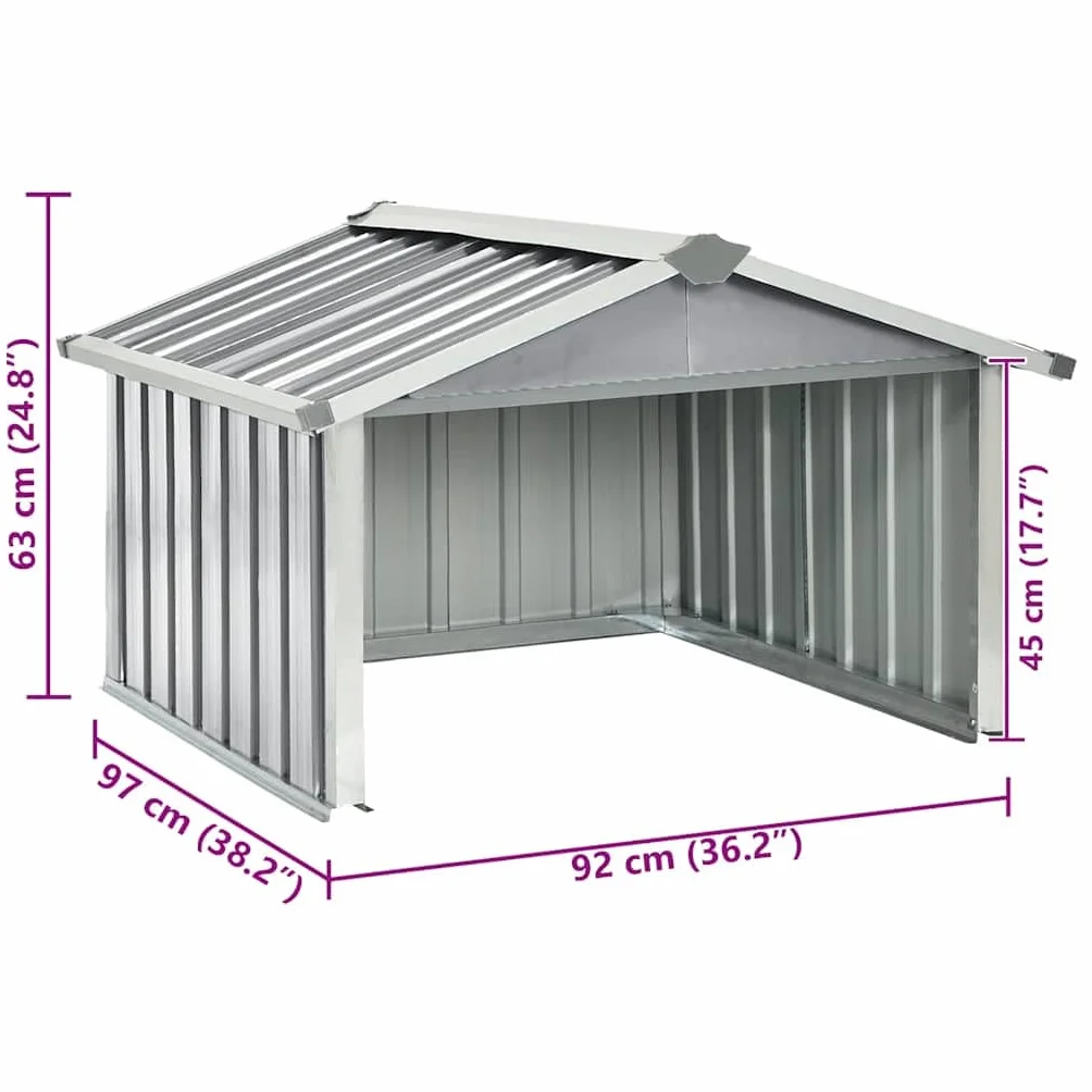 vidaXL Cobertizo para Cortacésped Acero Galvanizado Gris 92x97x63 cm