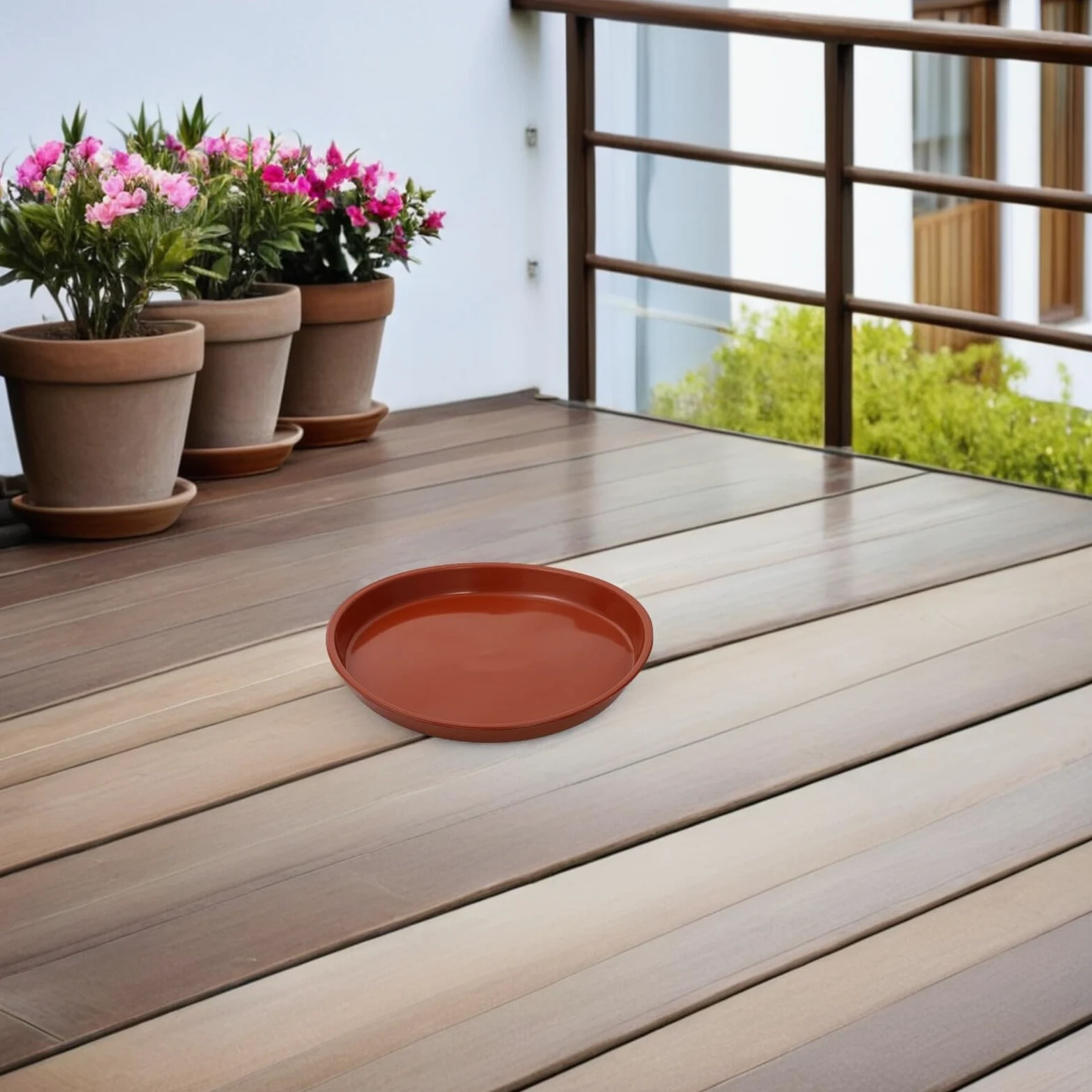 jojofuny 25 Piezas Bandejas Redondas de Plástico para Plantas Platillos para Macetas con Drenaje Reutilizables Bandeja para Jardín Interior y Exterior Base Resistente para Suculentas y