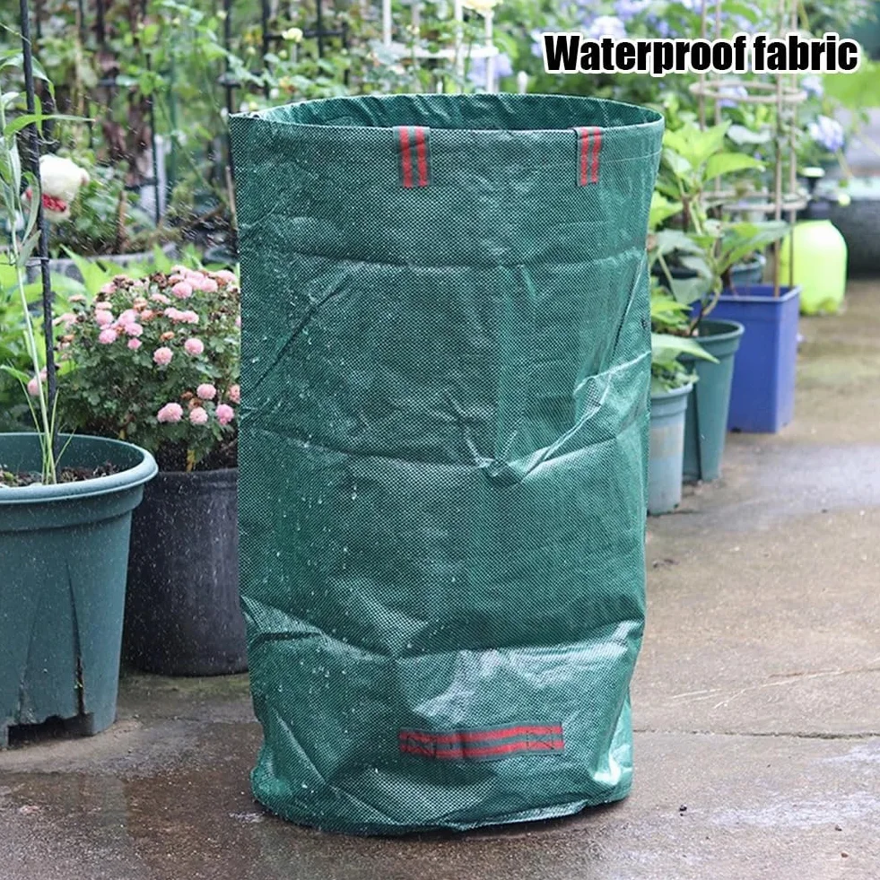 Bolsa de residuos de jardín, Bolsa de jardín de Gran Capacidad, Saco de Hojas Impermeable Reutilizable, contenedor de recolección de Almacenamiento Sacos de Jardin Bolsa Jardin(300L)