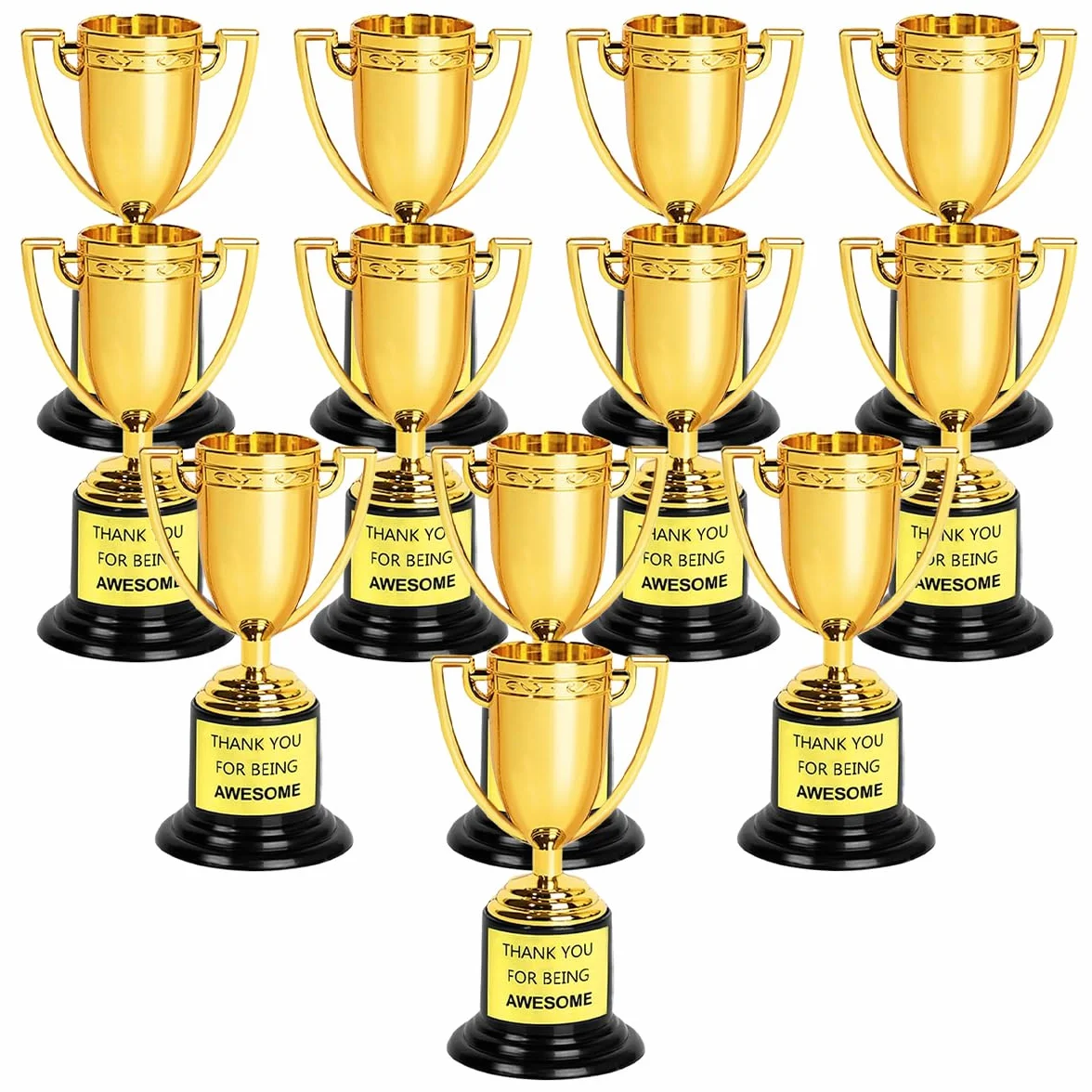 Mini Trofeos de Plástico Dorado 12 PCS Premio para Fiestas Deportivas
