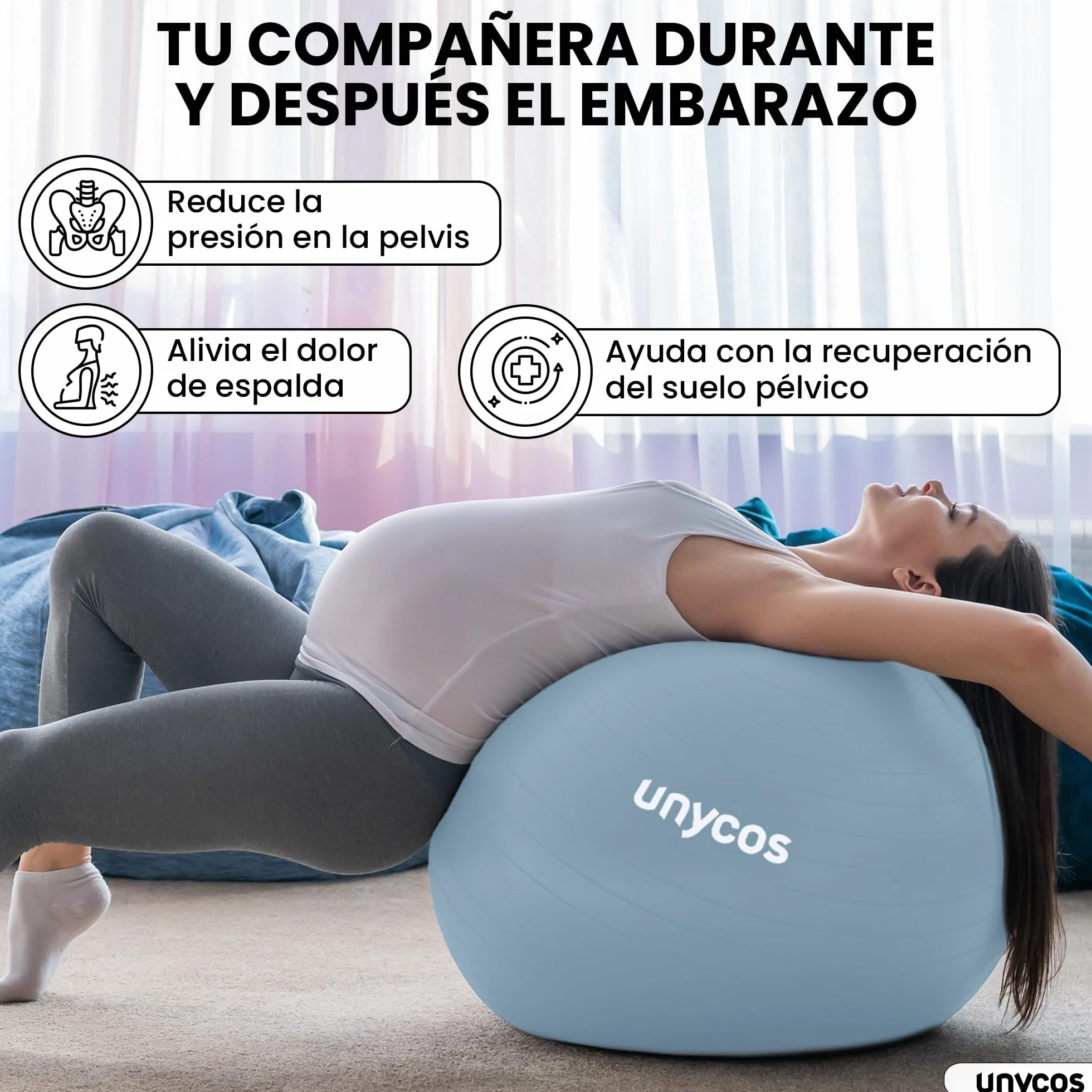Pelota de Pilates Fitball Antideslizante Anti-Burst 55cm 65cm 75cm PVC Extra Grueso 300 kg