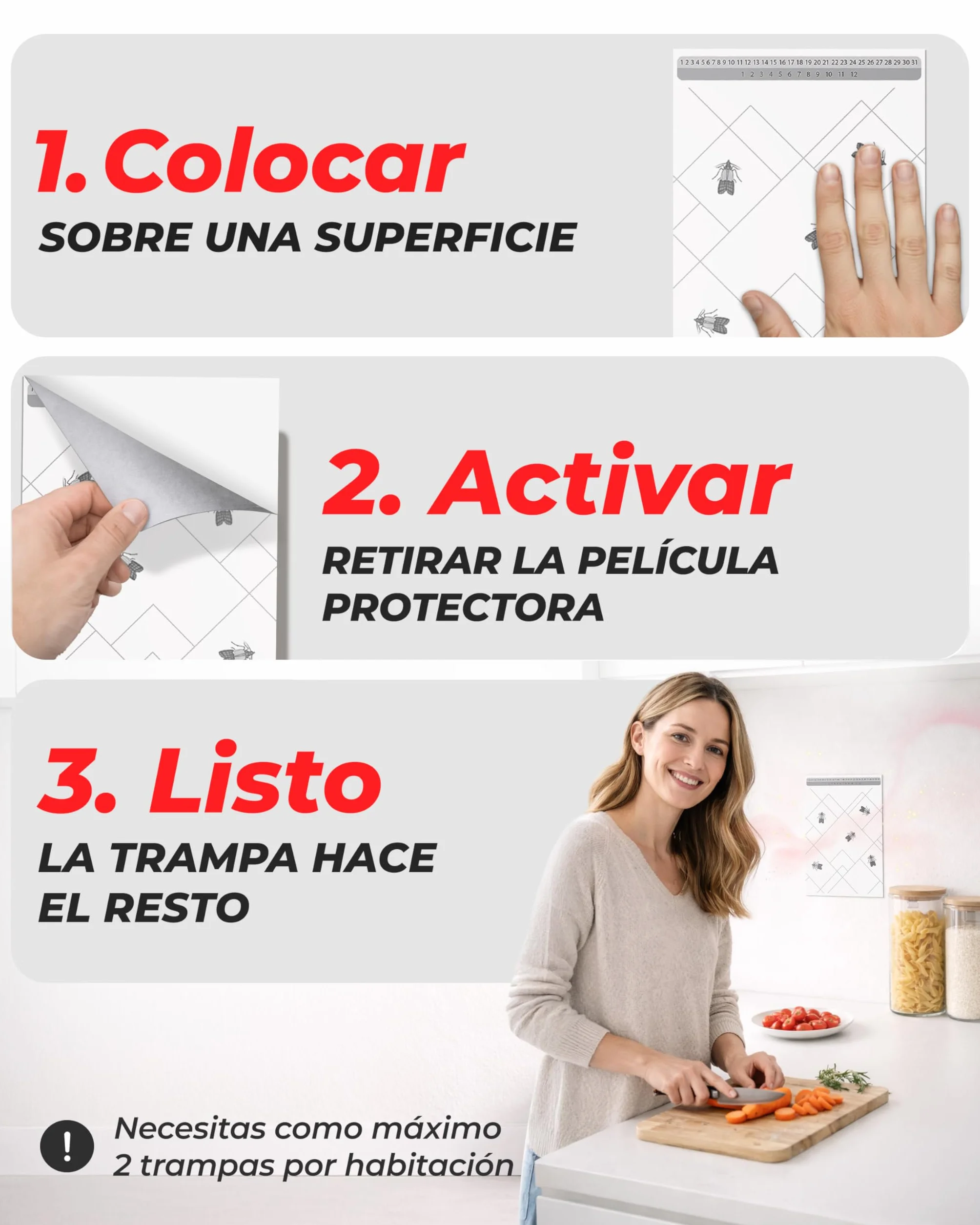 PIC Trampa Polillas Alimentos 12X – Trampas con Feromonas para Cocina y Despensa – Protección 8 Semanas