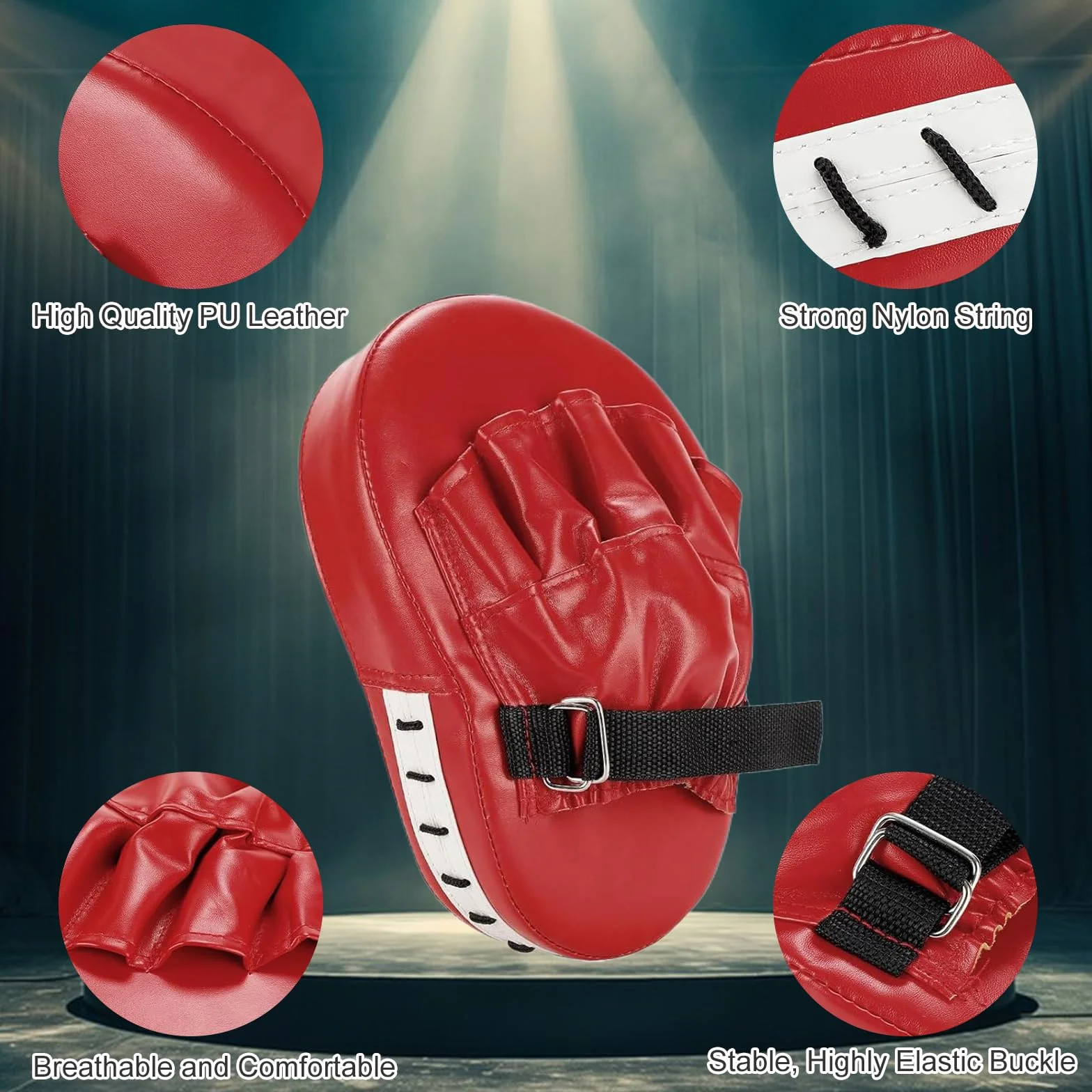 Boxeo Almohadillas de Boxeo Paos Muay Thai Cuero Curvadas Taekwondo Pads