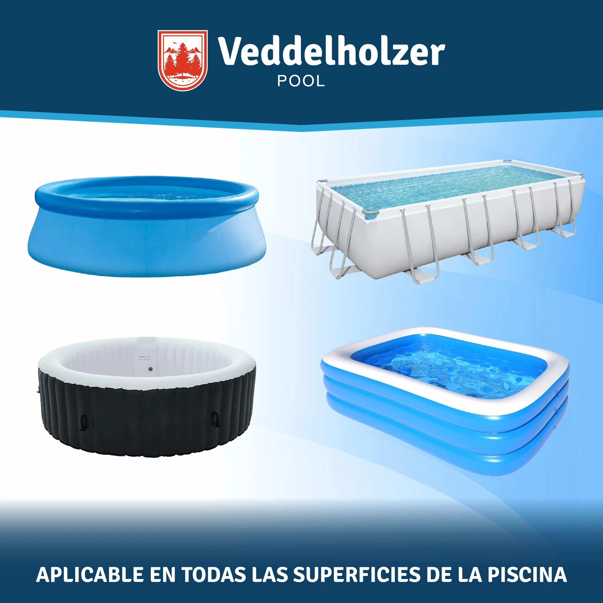 Veddelholzer Kit de reparación de piscinas Impermeable cinta de sellado 10 cm x 150 cm
