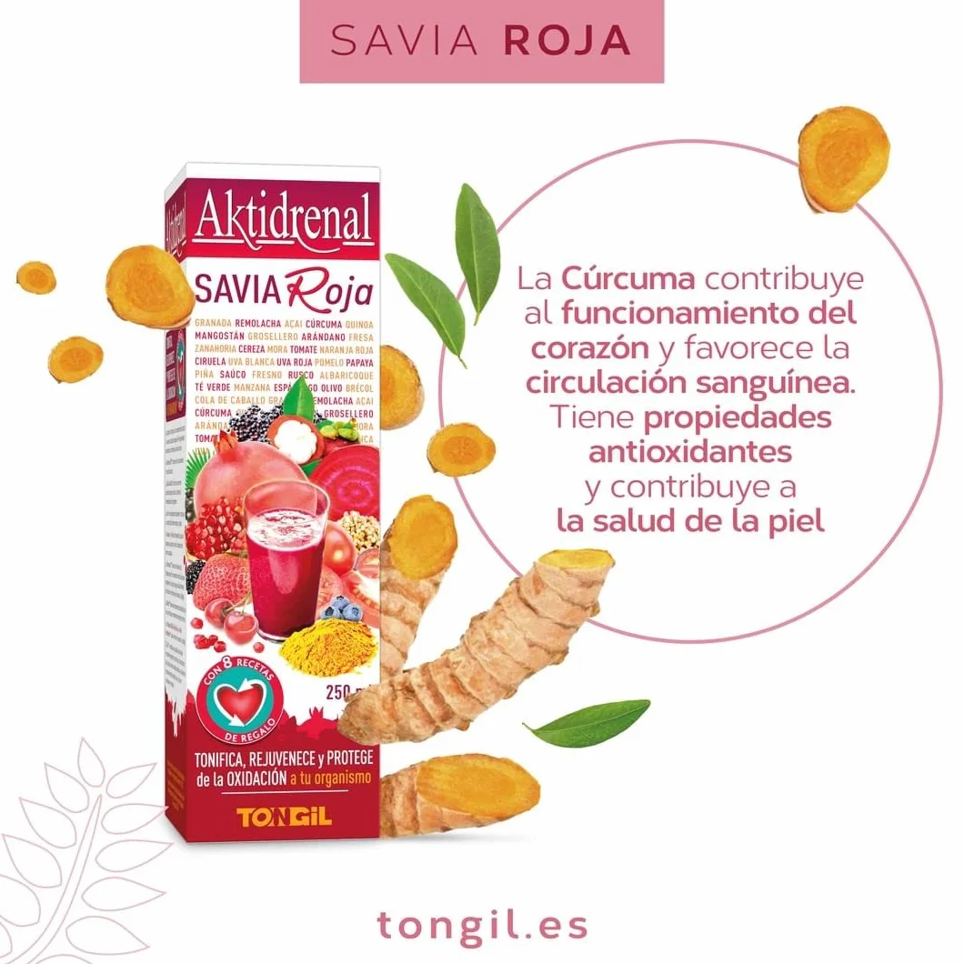 Tongil Aktidrenal Savia Roja 250ml Concentrado de Plantas Vitaminas y Minerales