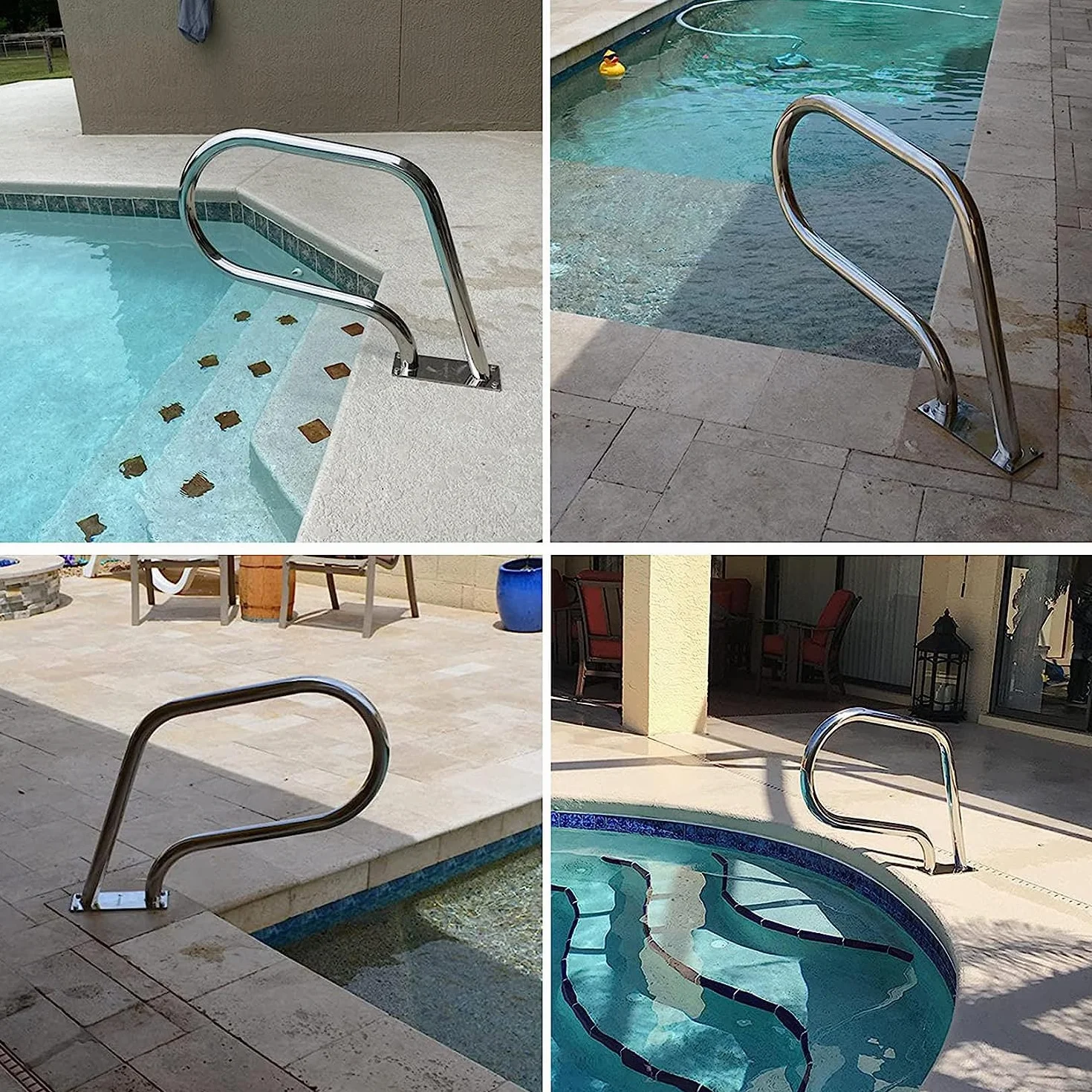 Barandilla De Piscina De Acero Inoxidable 304, Pasamanos De Seguro Y Antideslizante, 250kg
