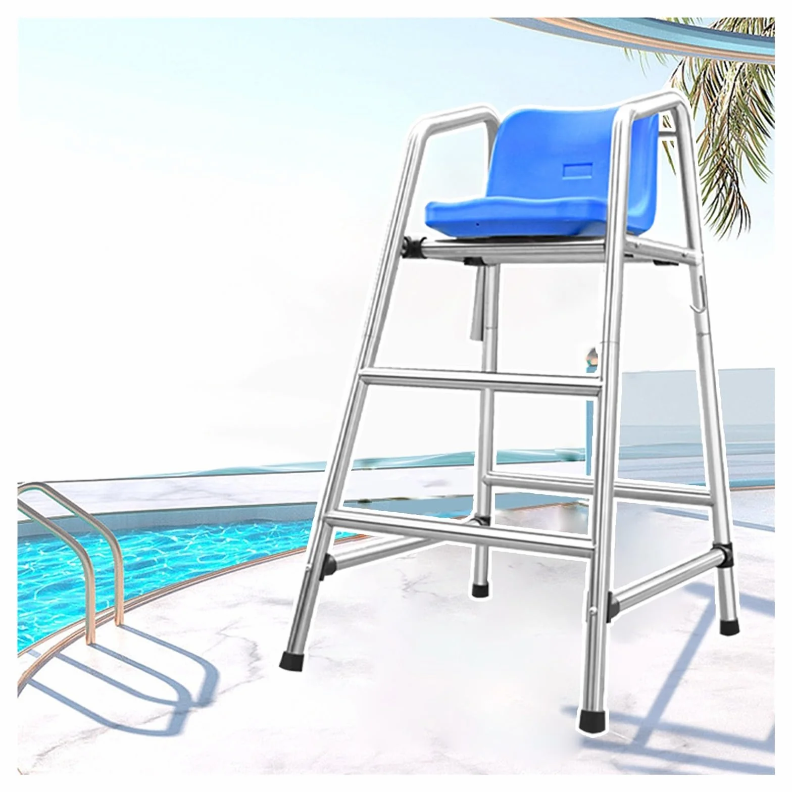 Silla de socorrista de piscina 120/150/180cm altura salvamento alta resistencia