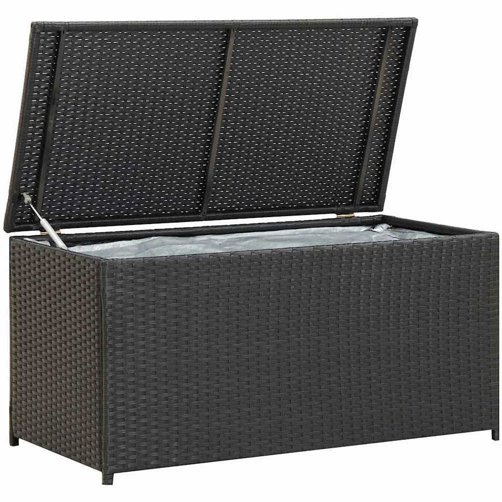 vidaXL Caja de Almacenaje Jardín Ratán Sintético 100x50x50 cm Negro