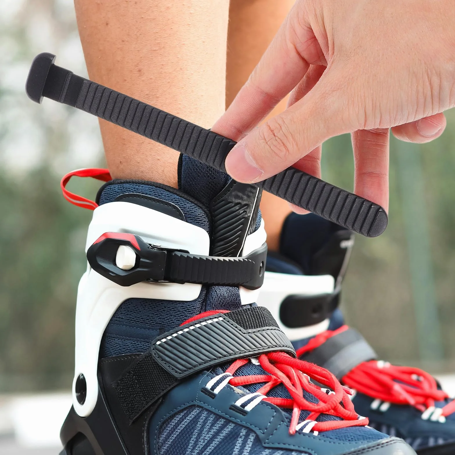 Correas Ajustables para Patines en Línea y Snowboard de PVC Negro, 4 Piezas
