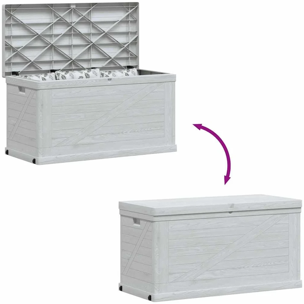 vidaXL Caja Almacenamiento Jardín 420 L Gris Claro