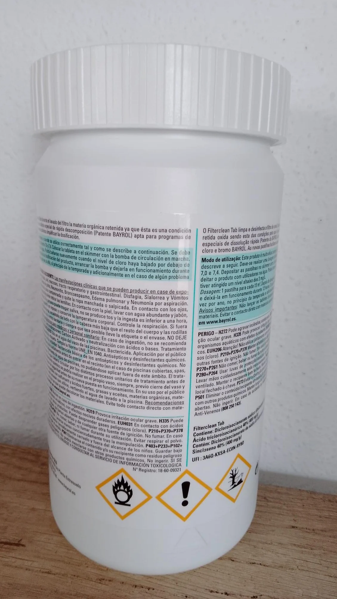 Filterclean Tab 1 kg - Tabletas de cloro patentadas para limpiar y desinfectar filtro de arena o vidrio