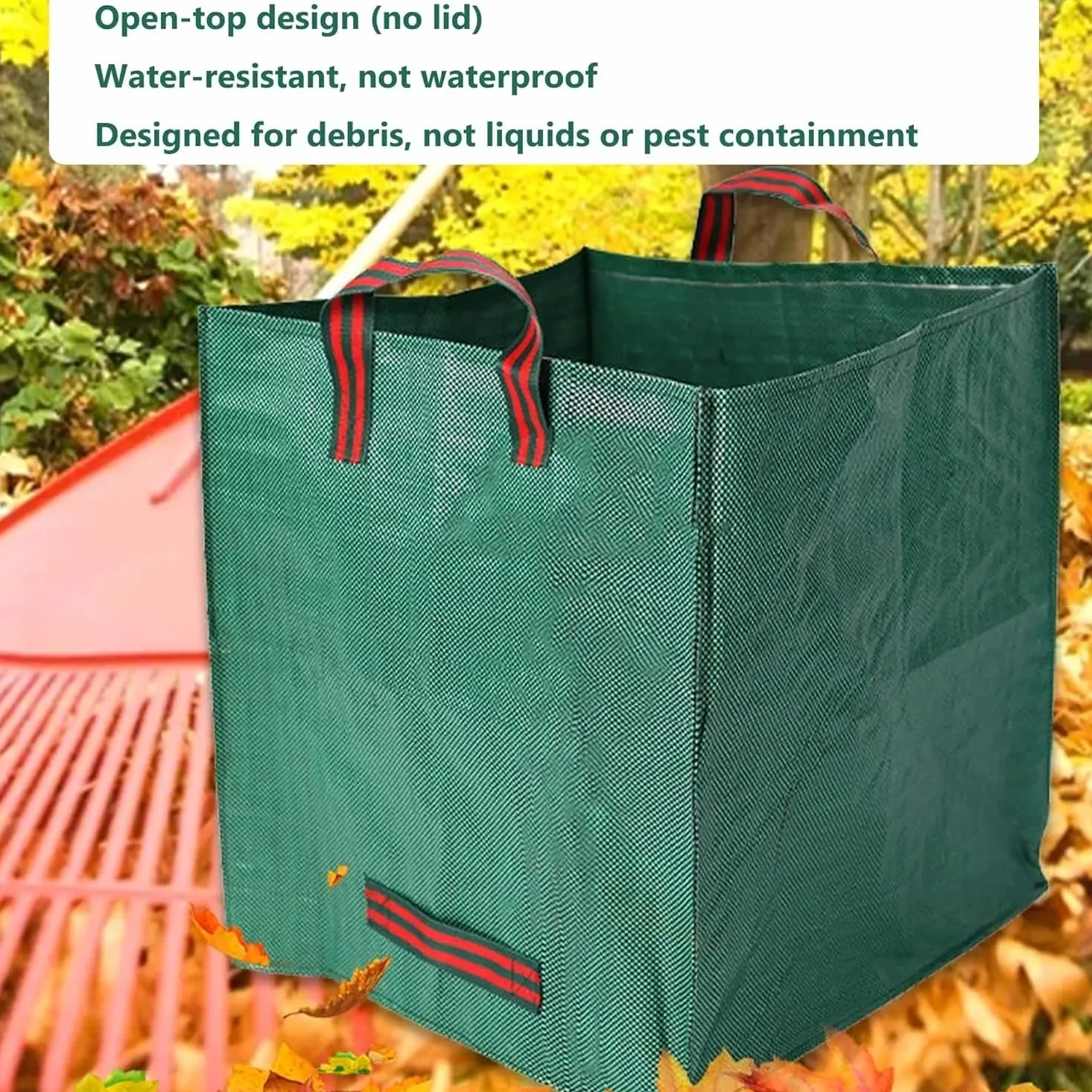 1-3PCS Bolsas reutilizables para desechos de jardín Large120L 125L 200L Patio independiente Bolsa para hojas