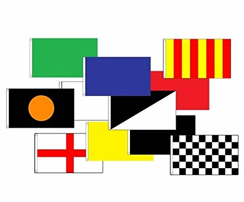 AZ FLAG Kit de 11 Banderas de Carreras 90x60 cm Poliéster Ligero 2 Ojales | Uso interior y exterior Enseña de mano de los camisarios de carreras bordes cosidos y acabado reforzado con ojales metálicos