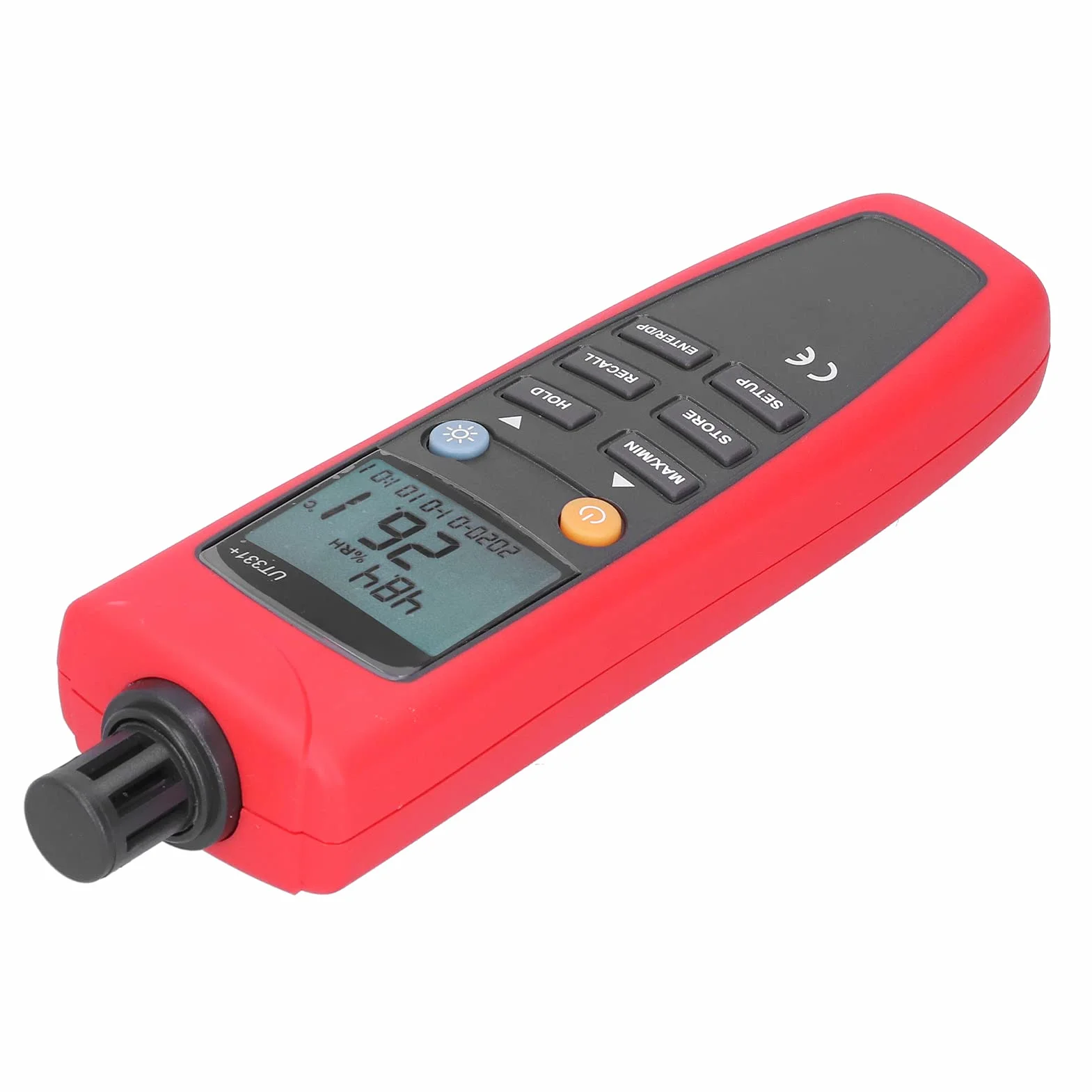 lyrlody Termómetro Digital UT331 Plus Medidor de Humedad y Temperatura ABS Higrómetro de 4 a 158 F con Punto de Rocío Bombilla Húmeda Retención de Datos Exportación USB para Uso en Laboratorio en