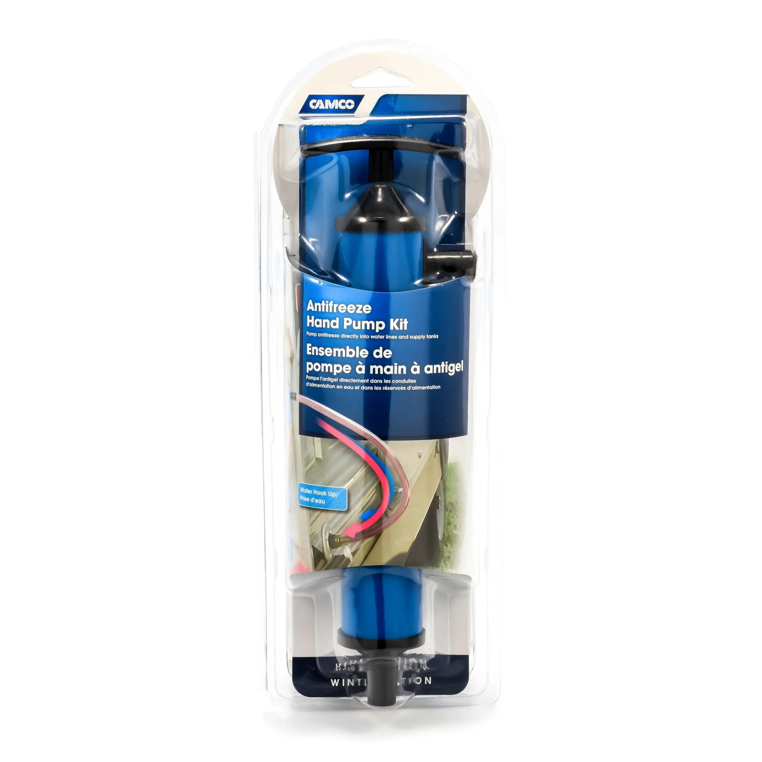 Camco Kit de bomba de mano anticongelante: bombea el anticongelante directamente en las líneas de flotación de RV y tanques de suministro, hace que el invierno sea simple y fácil (36003), azul