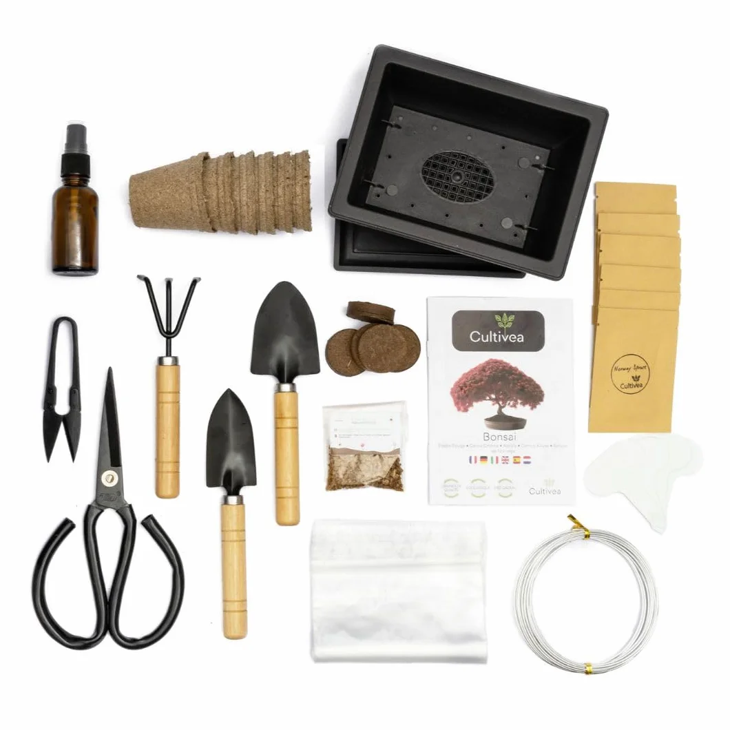 CULTIVEA Kit de Bonsái Premium - Jardinería y Decoración - Herramientas, Tijeras, Fertilizante