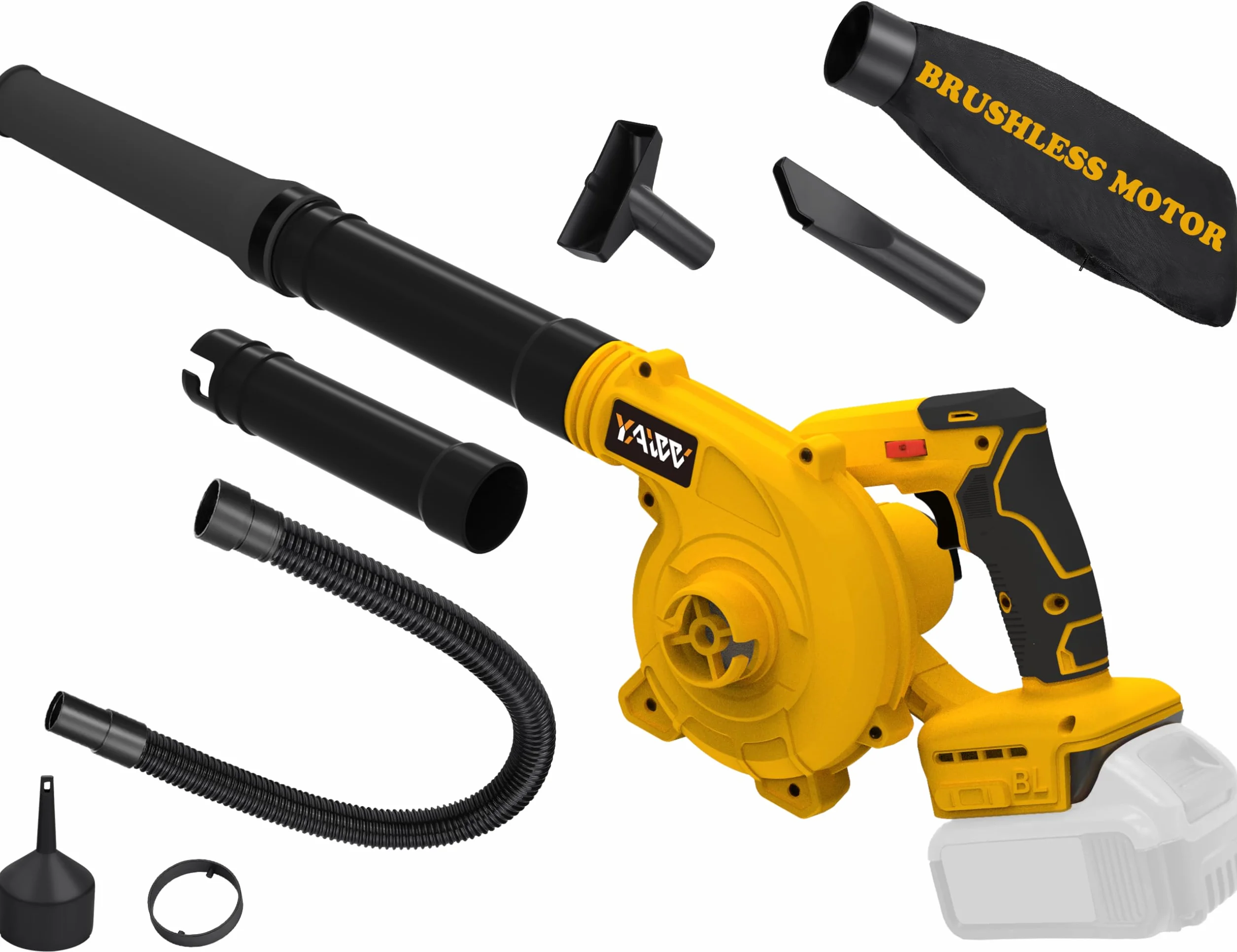 Soplador de Hojas inalámbrico para batería Dewalt de 20 V máximo, soplador de Aire para el Lugar de Trabajo con Motor sin escobillas, 6 velocidades Variables de hasta 180 mph, soplador eléctrico de