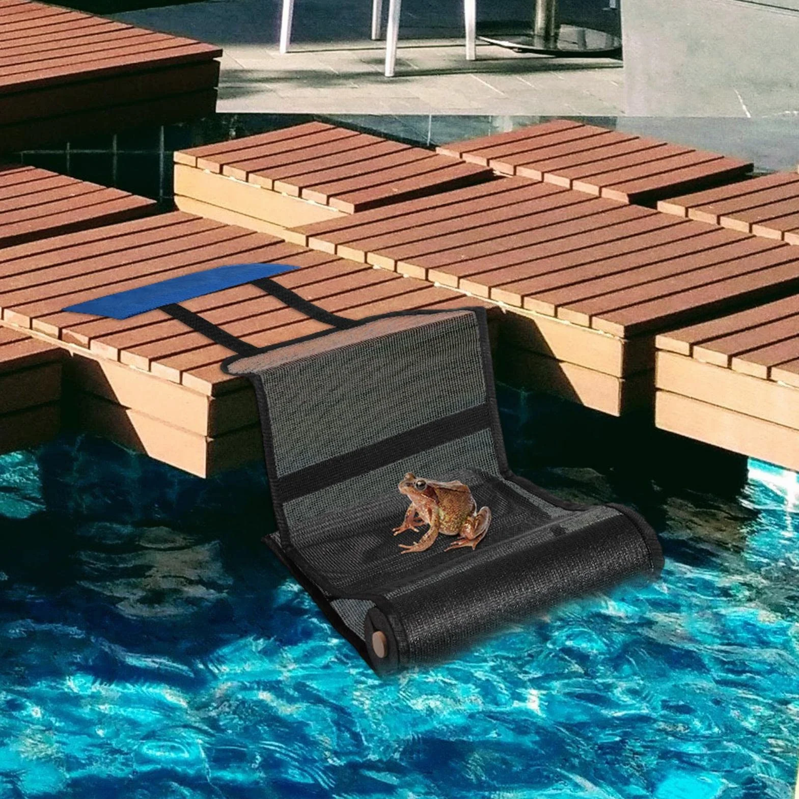 Rampa de escape de rescate para piscina, rampa flotante de tela Oxford para animales