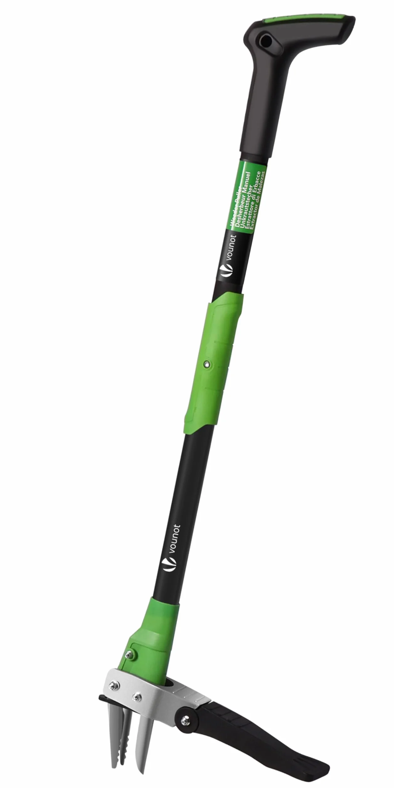 VOUNOT Extractor de Malezas de Jardín con Garras de Acero Inoxidable y Pedal, 100cm