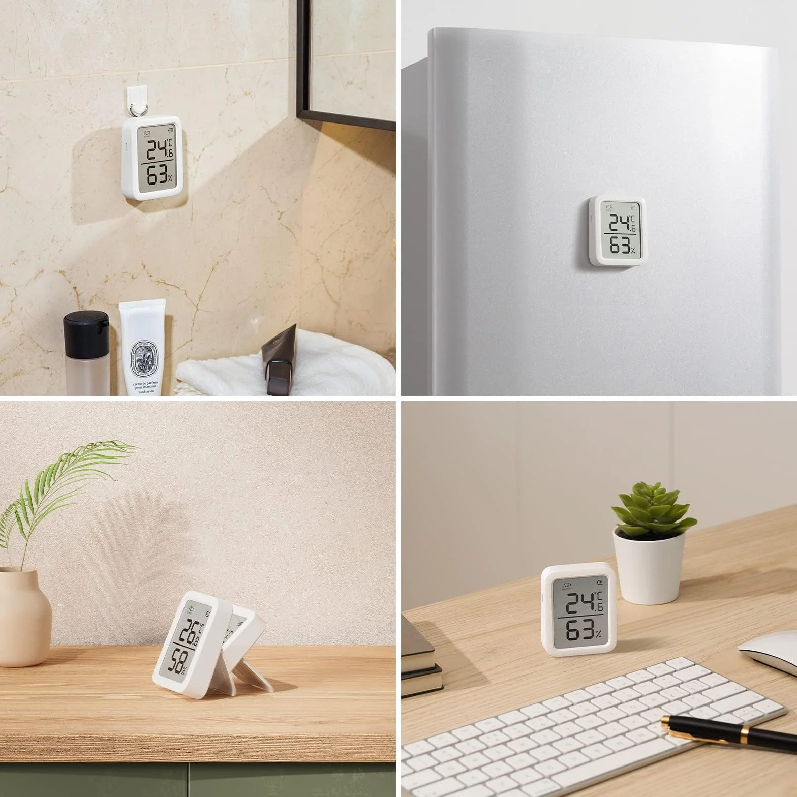 SwitchBot Termómetro e Higrómetro de Interior, Sensor de Temperatura y Humedad con Alerta Inteligente, Bluetooth, Juego de 2
