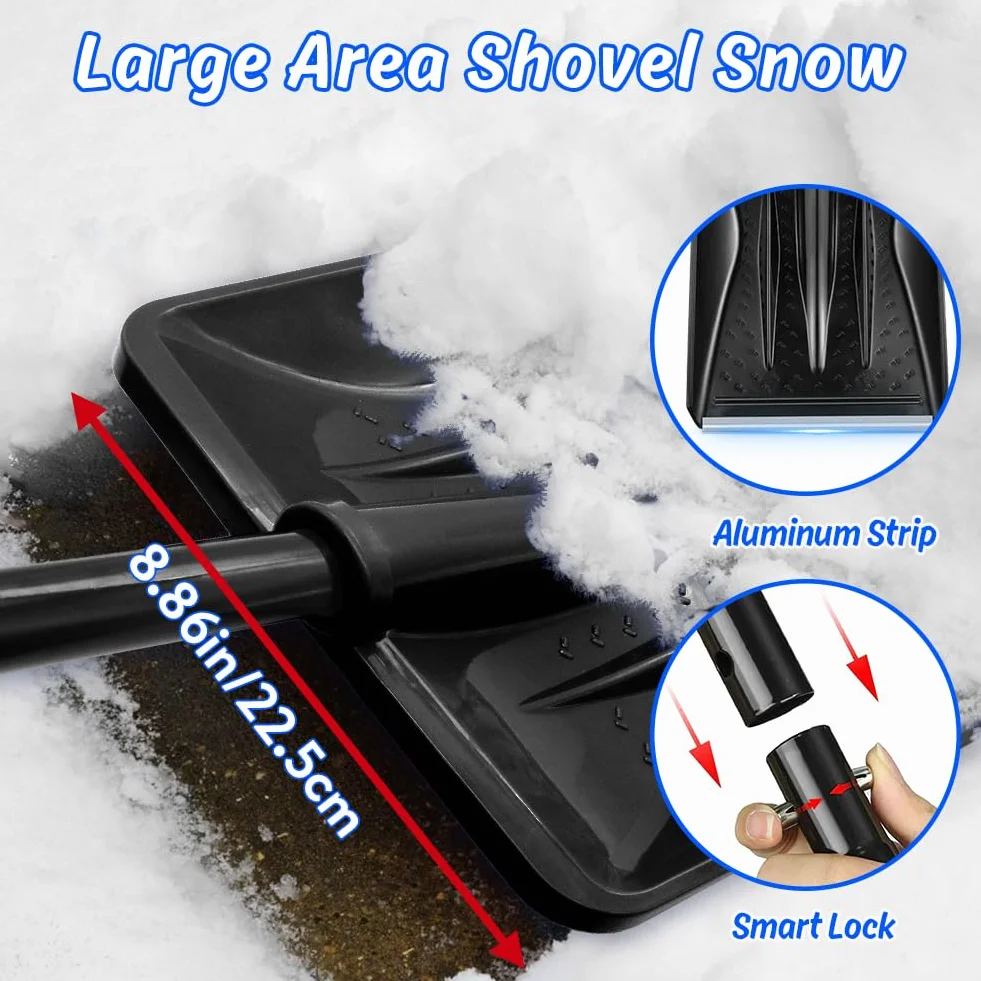 Pala Nieve 108 cm Aluminio Desmontable 4 Piezas Portátil Ajustable
