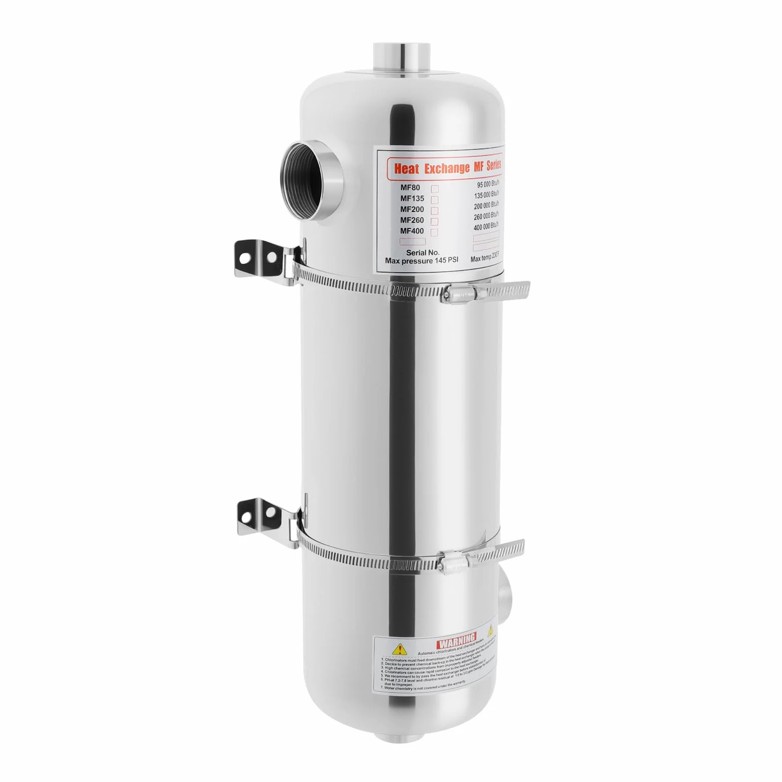 Bomba de calor para piscina 60 kW intercambiador de acero inoxidable 110 °C