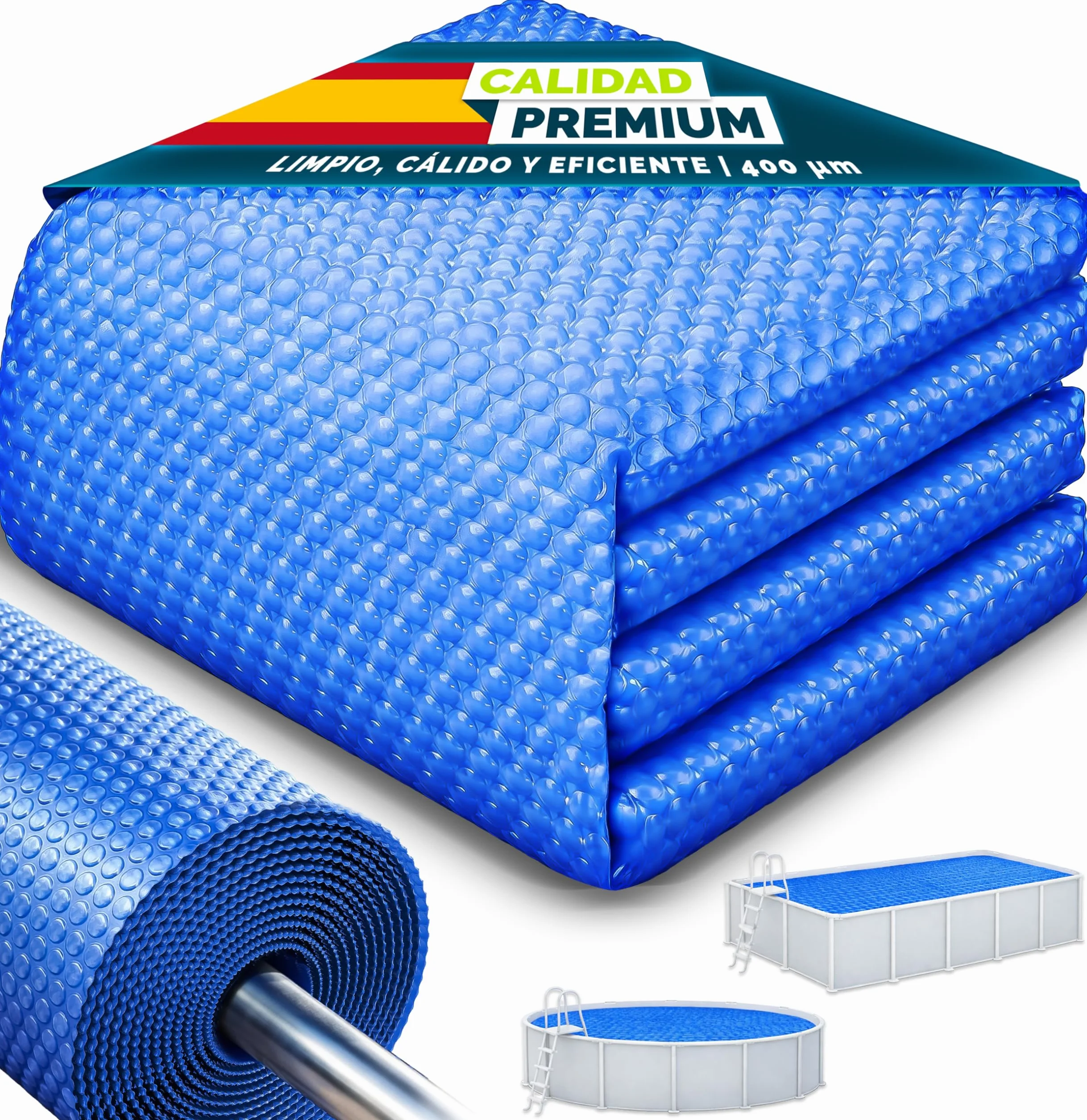 Tillvex Lona Solar para Piscina 400 µm Rectangular 700 x 400 cm Cubierta Solar Térmica