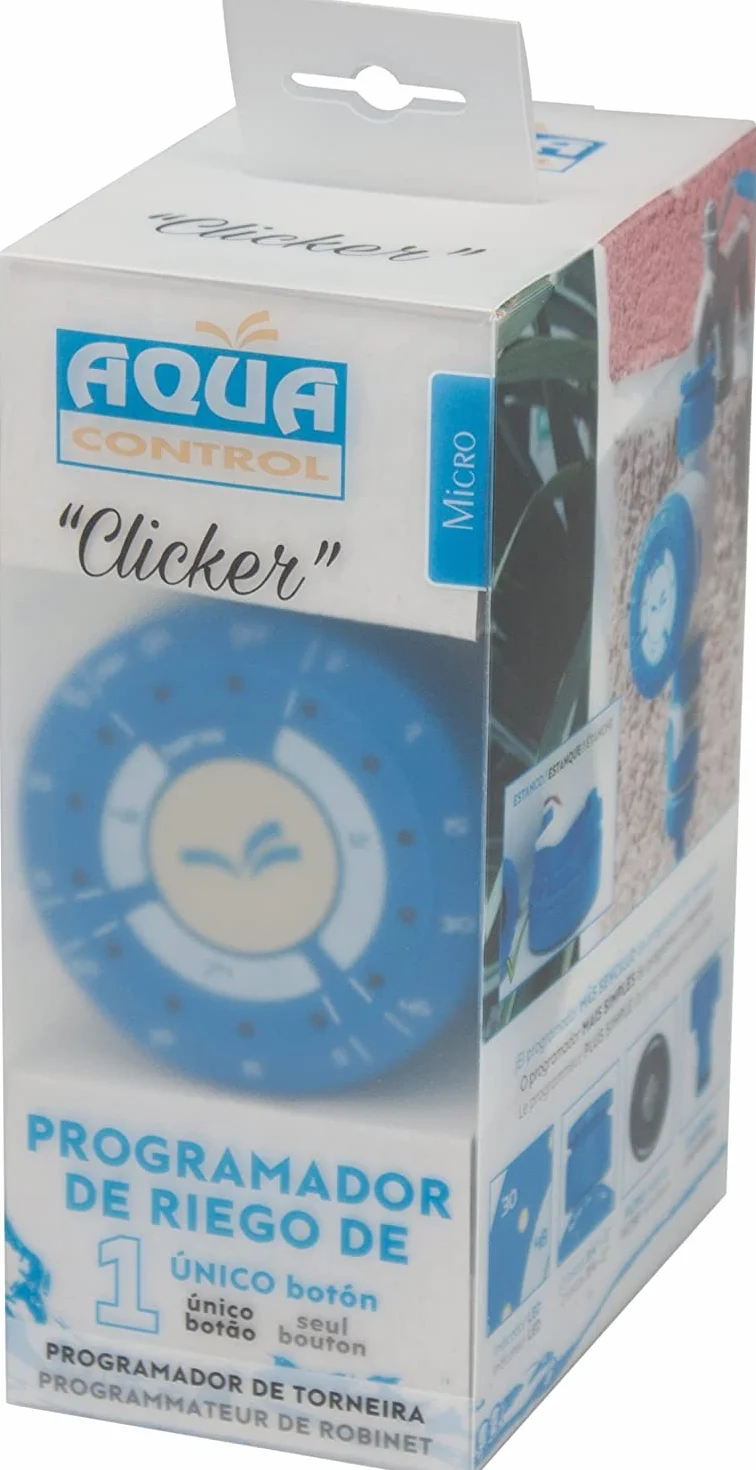 Aqua Control Programador de Riego Clicker 1 Botón para Jardín Grifos Apertura 0 Bar
