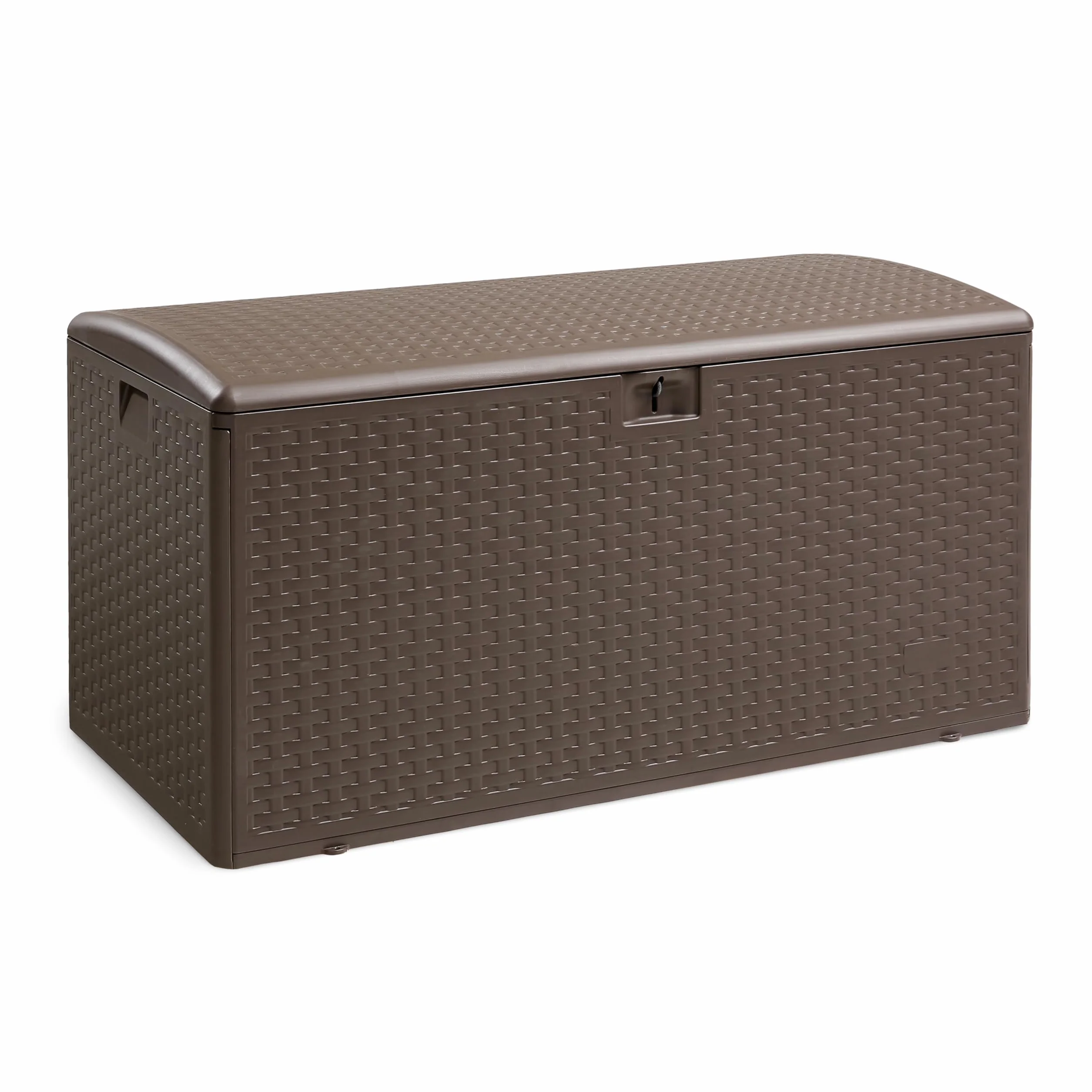 Amazon Basics Arcón para exteriores, caja de almacenamiento 375 l marrón