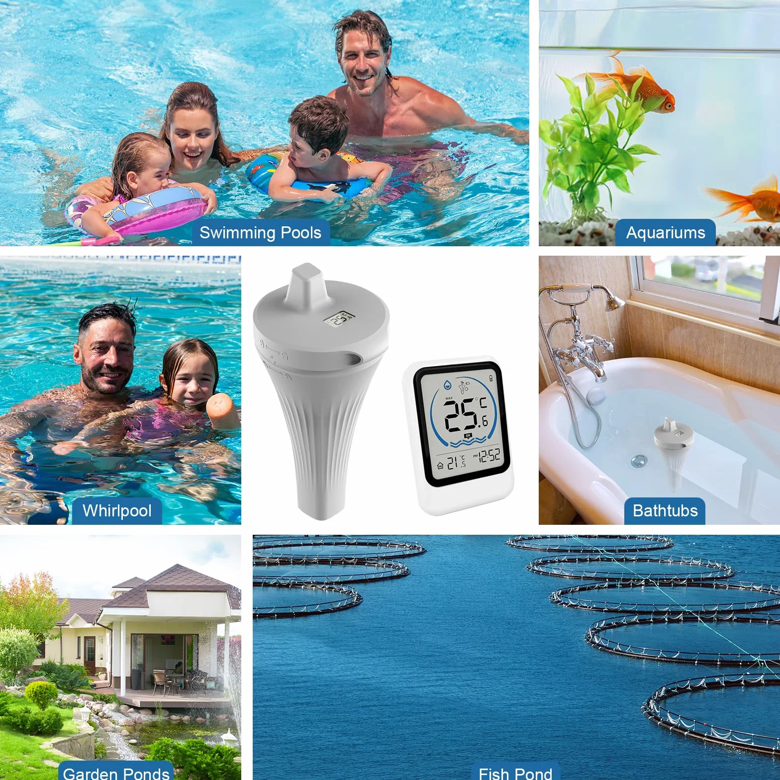 Termómetro Inalámbrico para Piscina Digital Flotante IP68