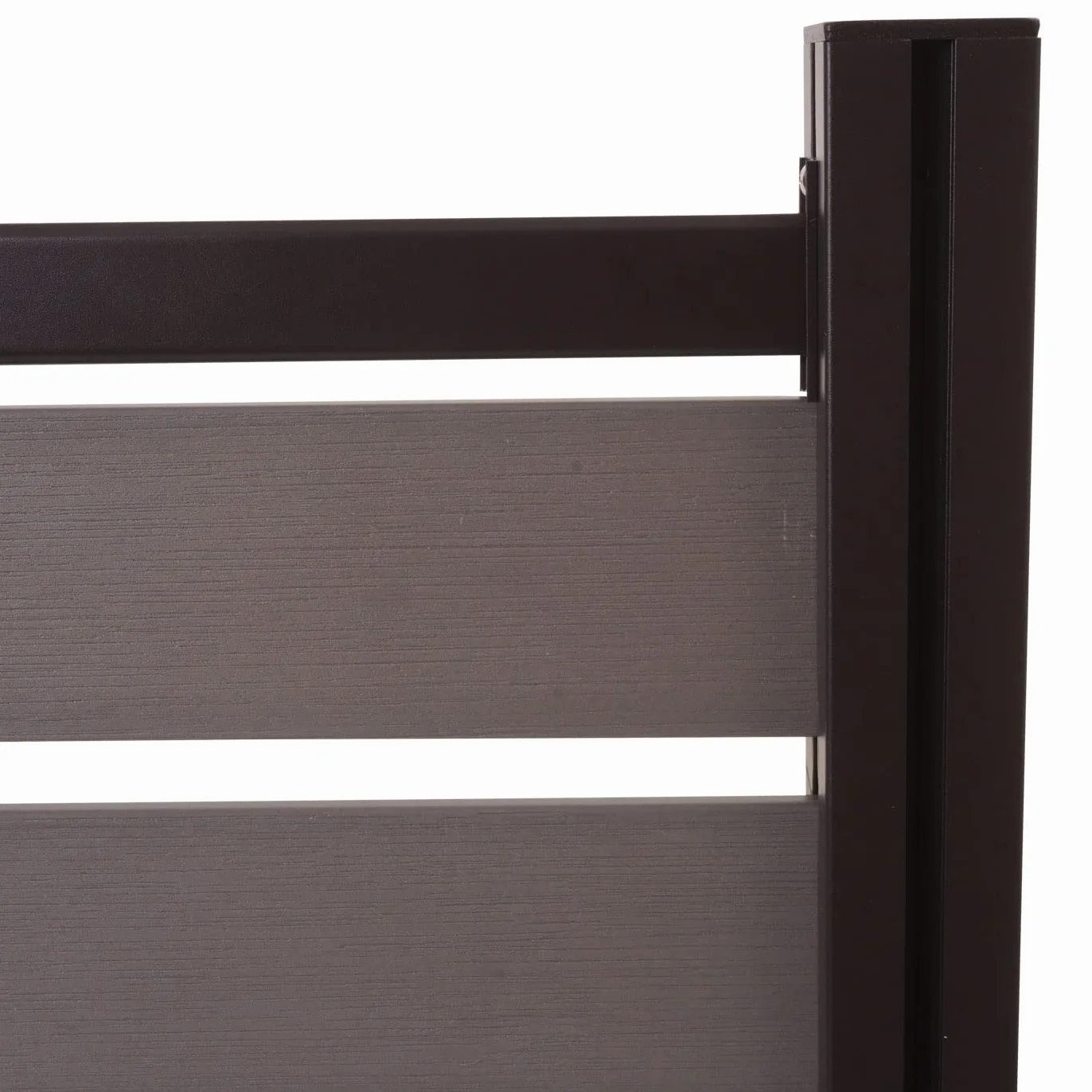 Mendler Valla de cubo de basura aluminio HWC-K57 ampliable Polywood 130x100x6 cm gris