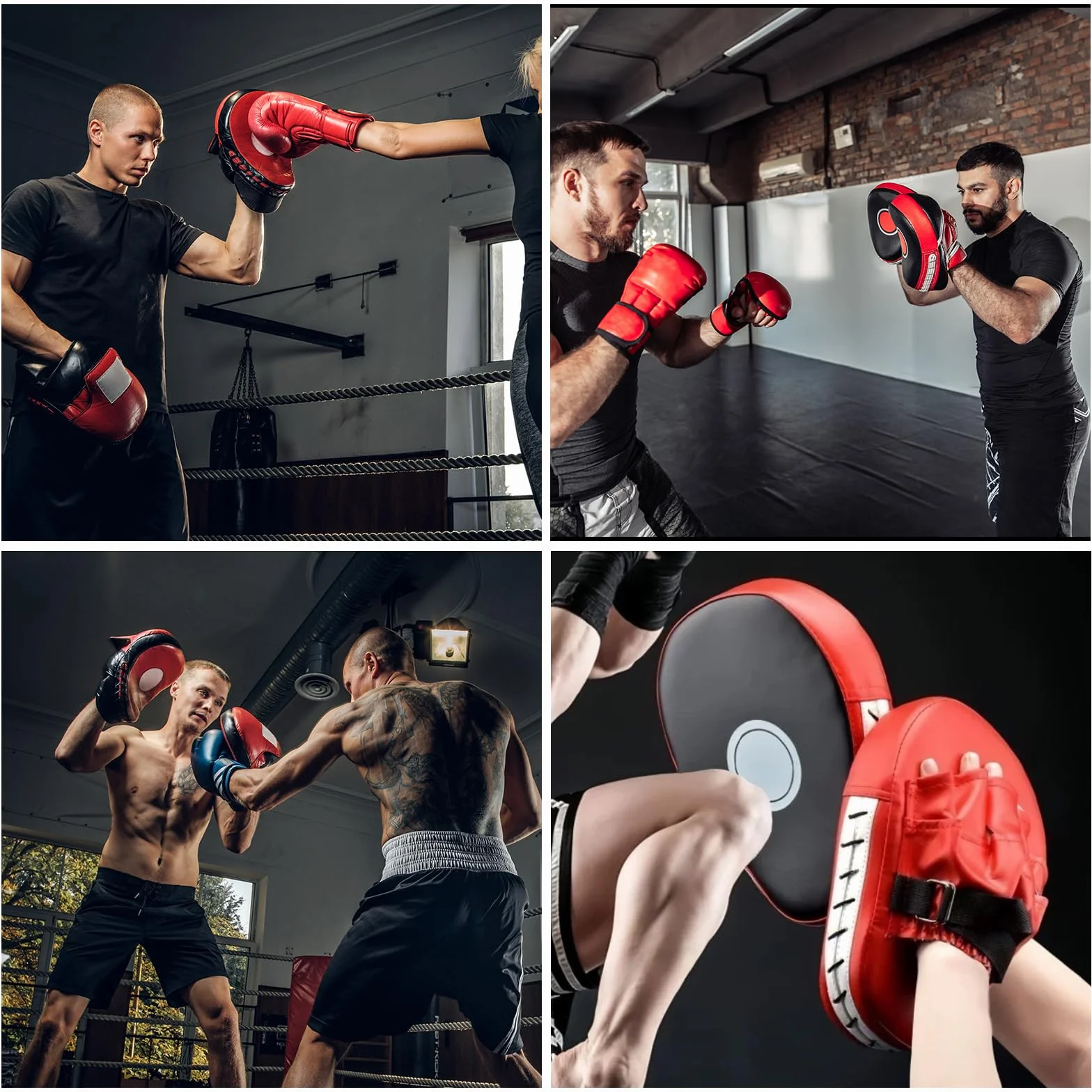 Manoplas Boxeo Almohadillas Entrenamiento Kickboxing Paos Muay Thai Cuero Curvadas Boxing Taekwondo Pads Punch Artes Marciales Absorben