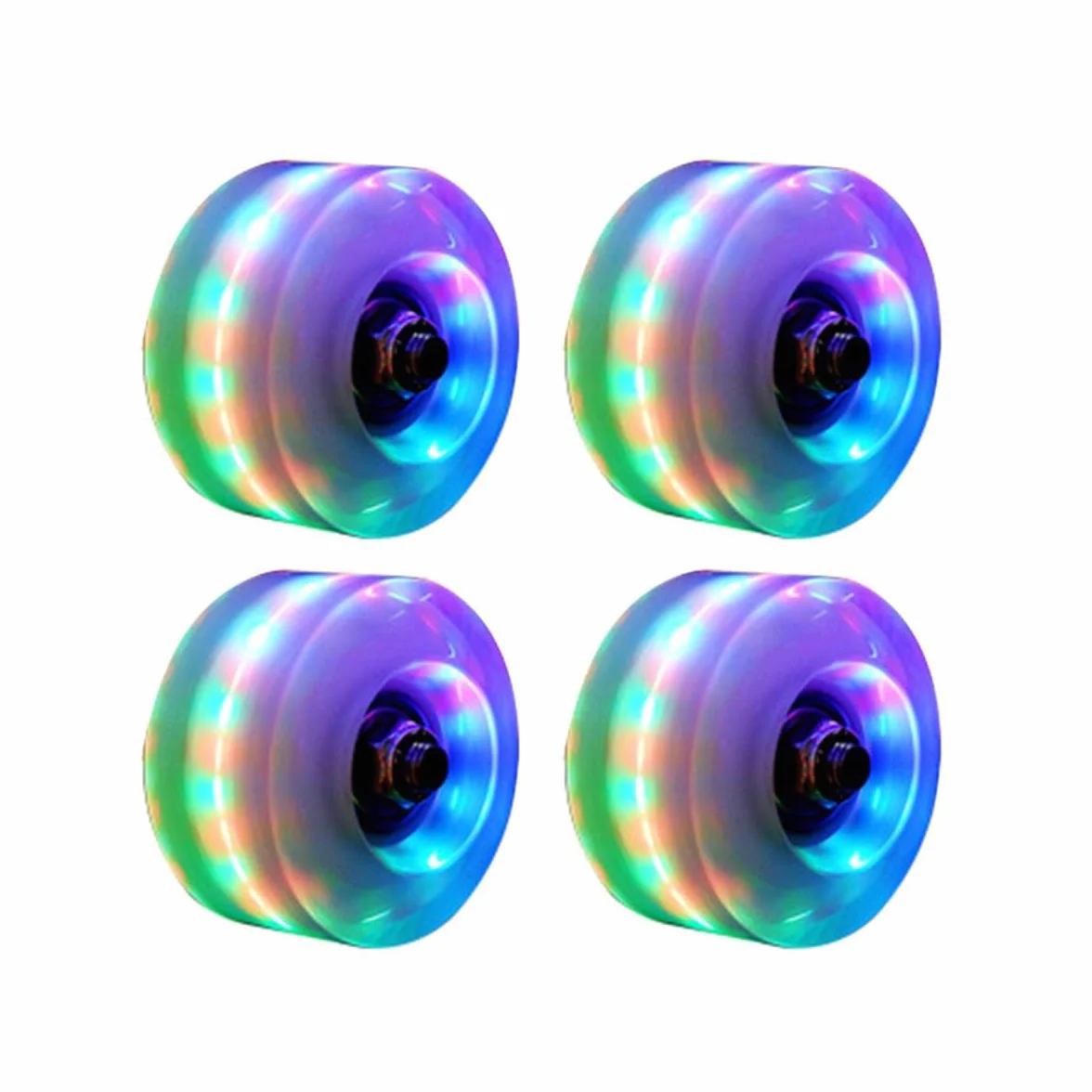 Rodillo con Luz LED, Ruedas para Patines con Flash, Paquete de 4 Luces Luminosas para Patinaje