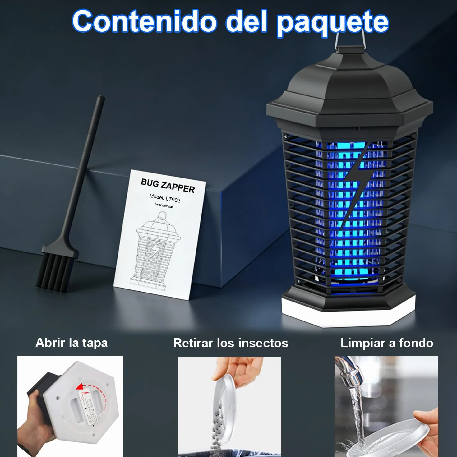 Lámpara antimosquitos LED 4000V 18W UV Mata Mosquitos eléctrico IPX4