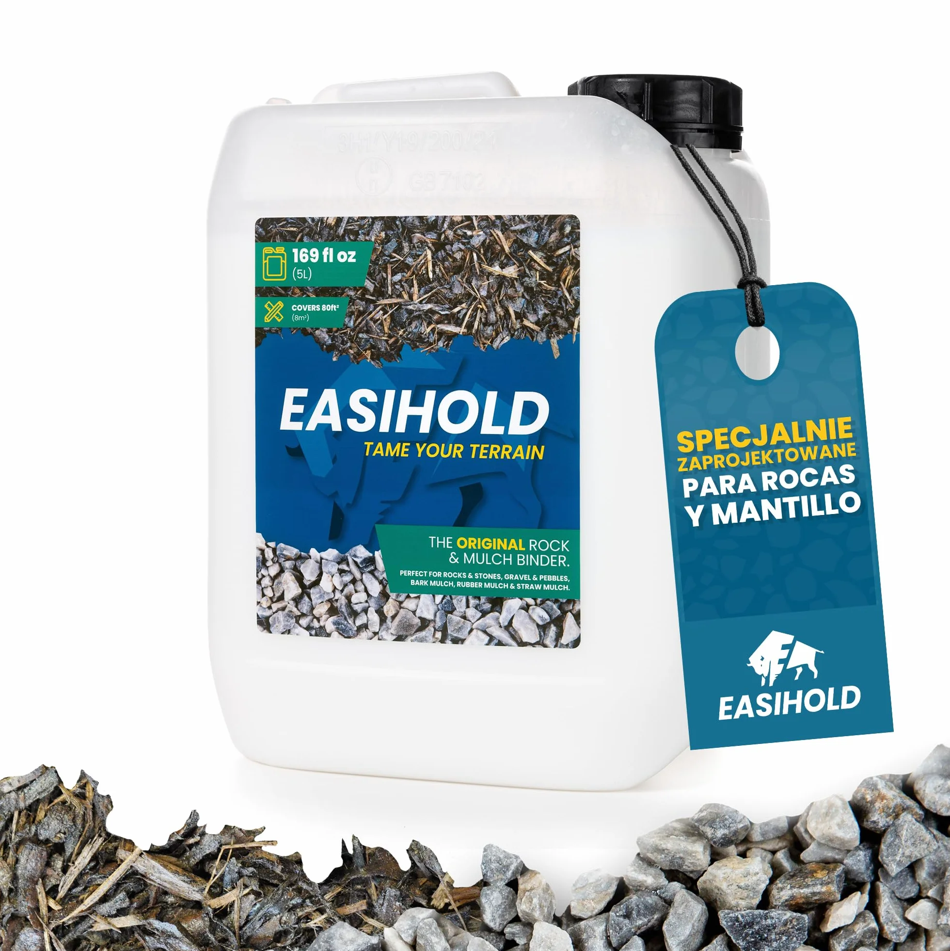 EASIHOLD ROCKS Aglutinante de grava XL 5 litros para unir piedras y cortezas en bordes patios caminos de jardín