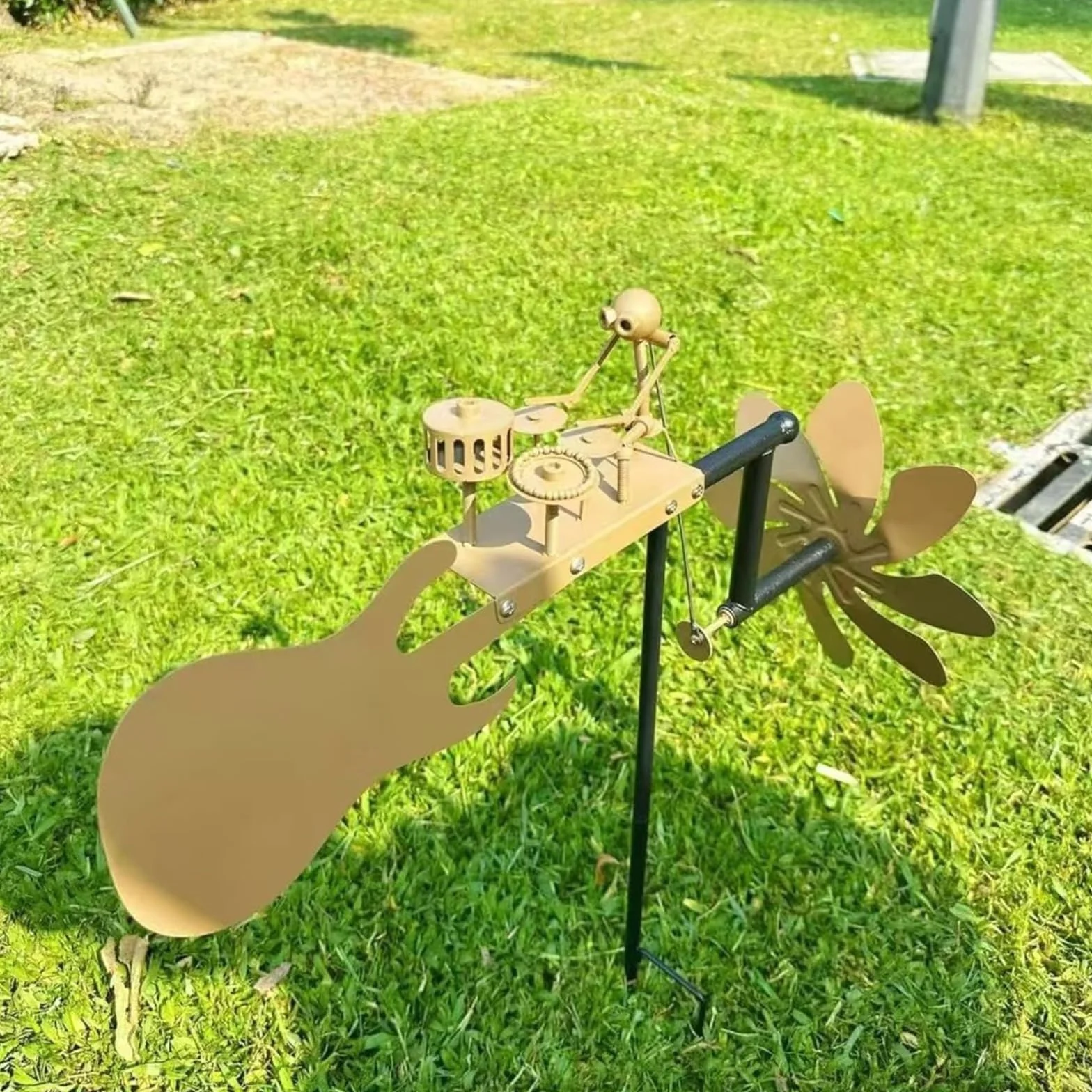 Molino de viento de metal hecho a mano 32 cm para jardín terraza exterior