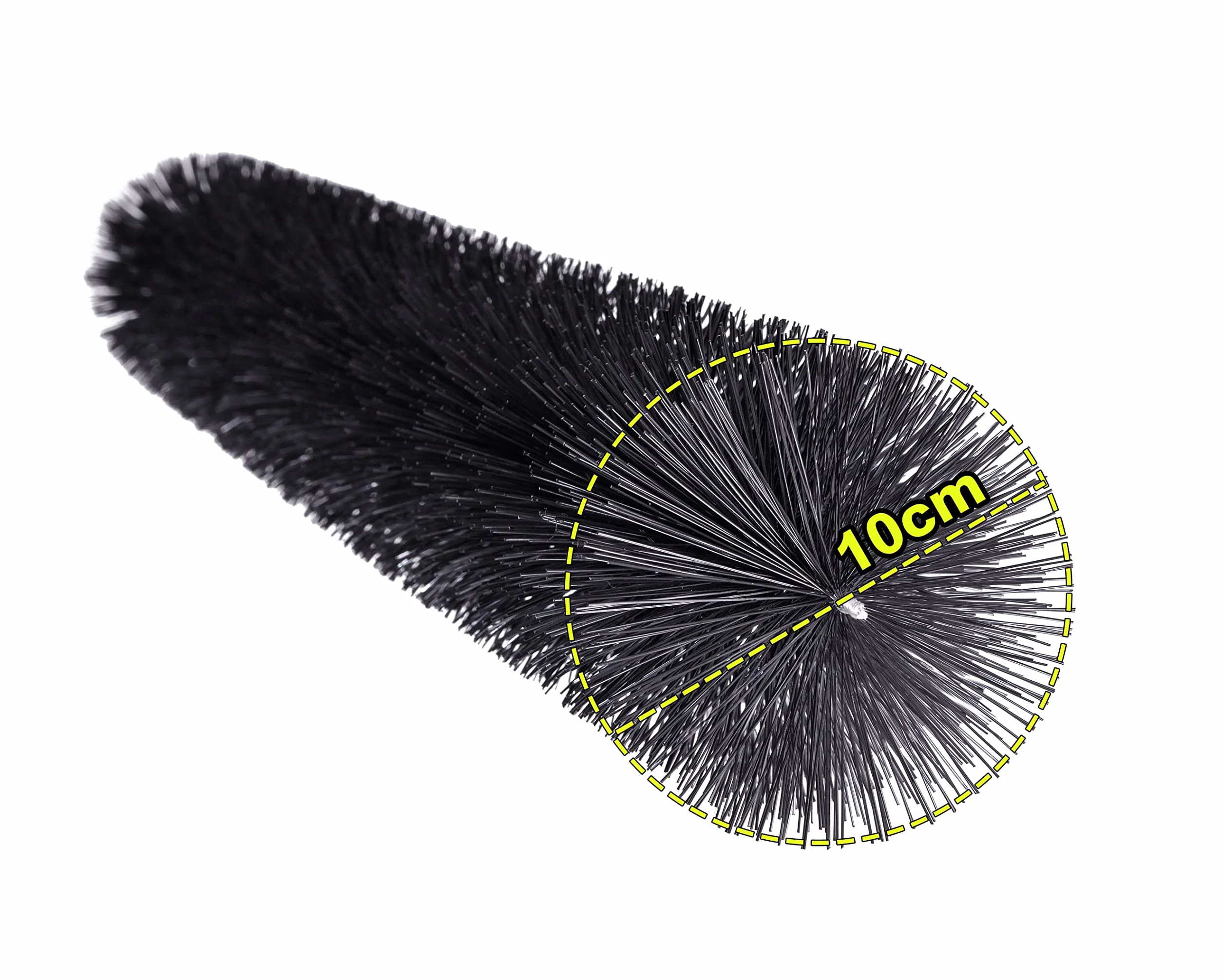 Cepillo para canalones de 20 metros; 10 cm de diámetro – de producción alemana (propia) con ribete especialmente denso, protección contra las hojas, protección contra martas