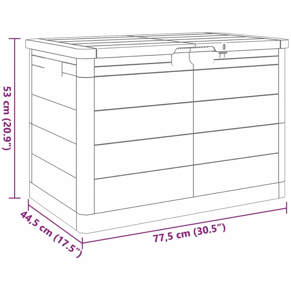VidaXL Baúl para Cojines de Jardín Polipropileno Gris 77,5x44,5x53 cm Caja de Almacenaje