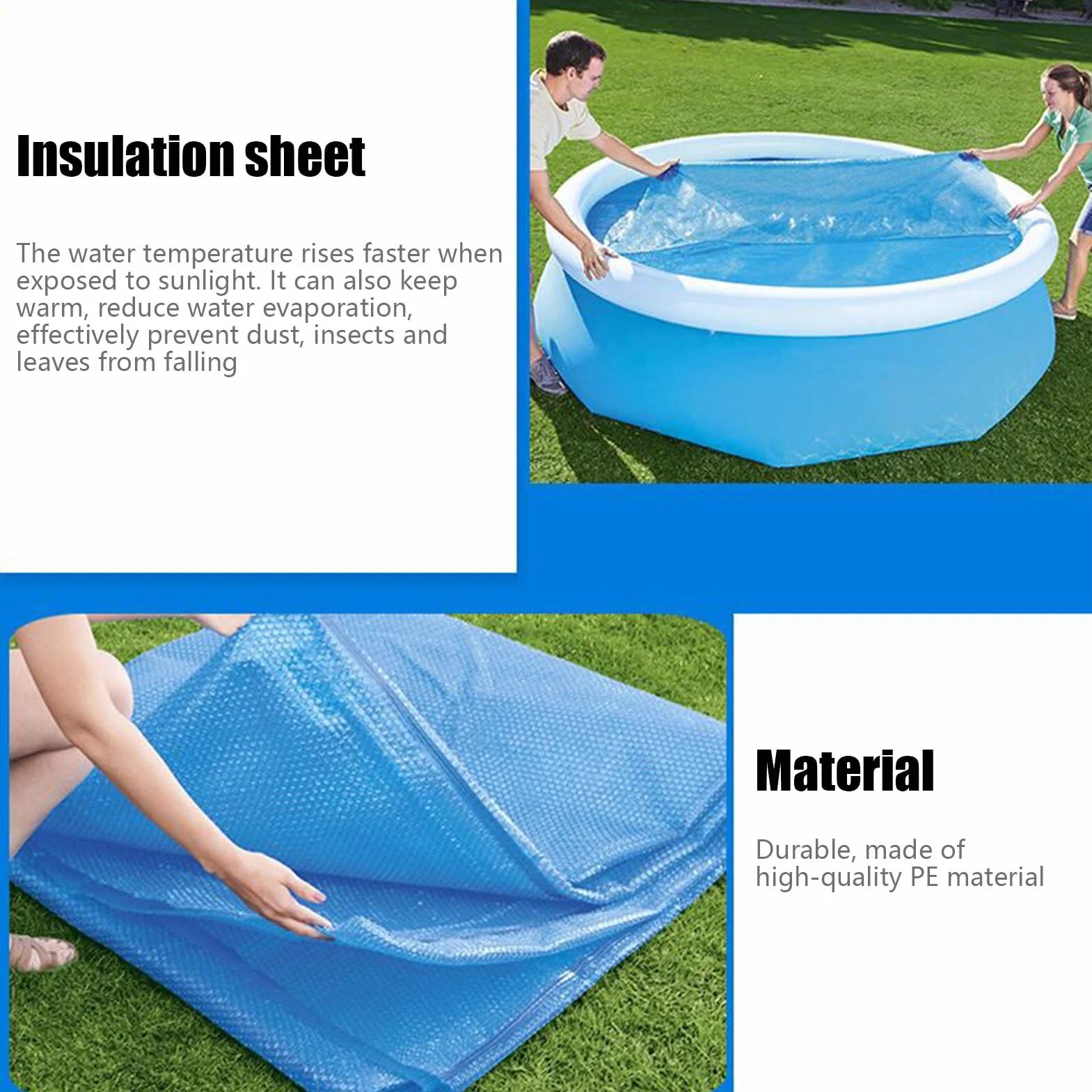 Cubierta Solar Piscina Rectangular 220x150cm Impermeable Antipolvo