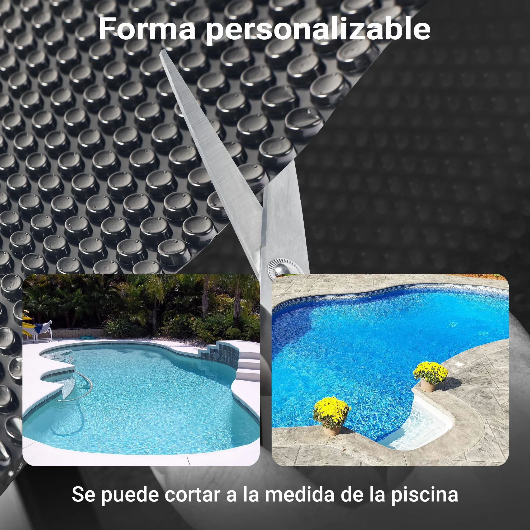 Wiltec Lona Solar para Piscina Ø 3,6 m Negra 120 µ Grosor Cubierta Redonda